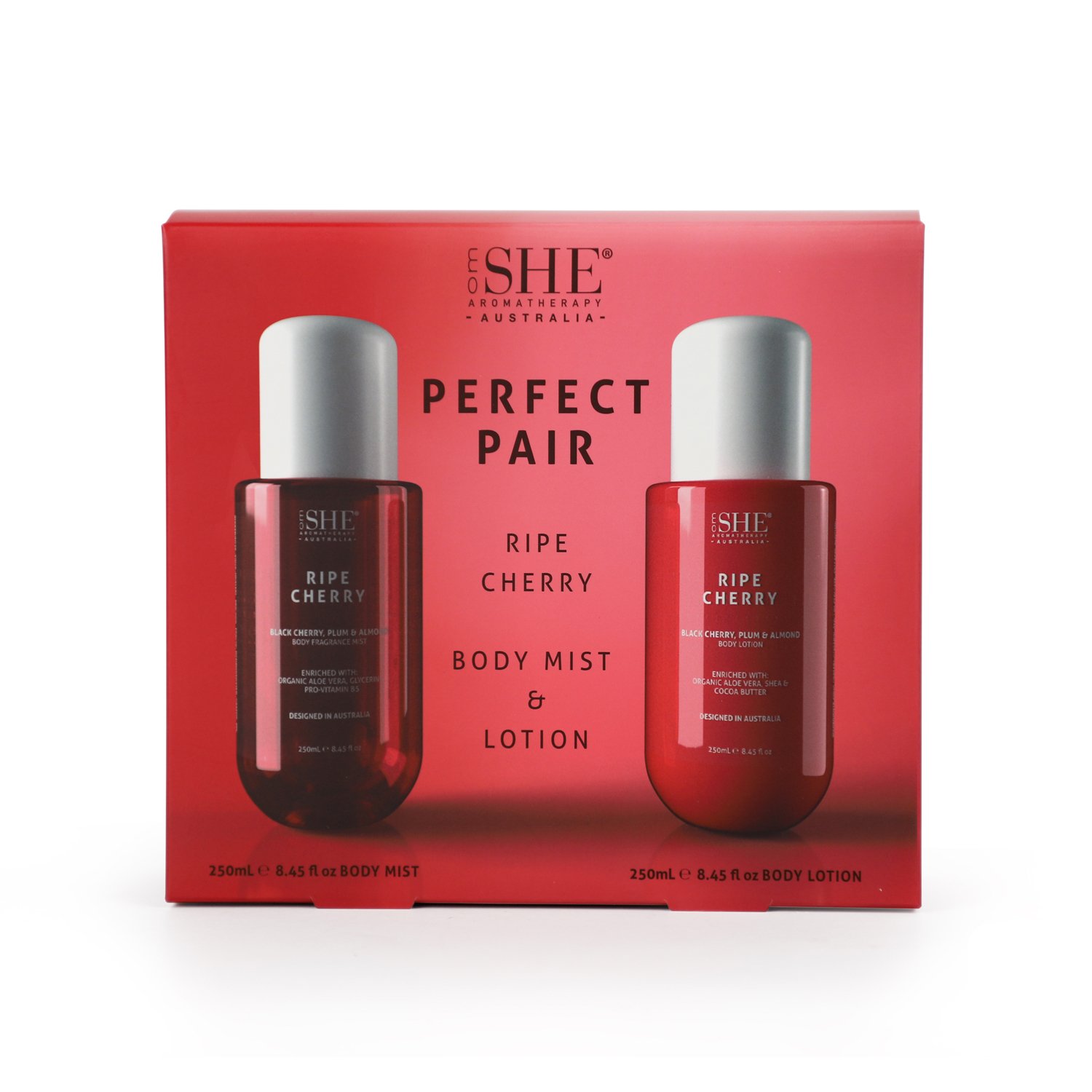 SHE Aromatherapy Signature Collection Mist & Lotion Duo Perfect Pair Ripe Cherry 2 piece