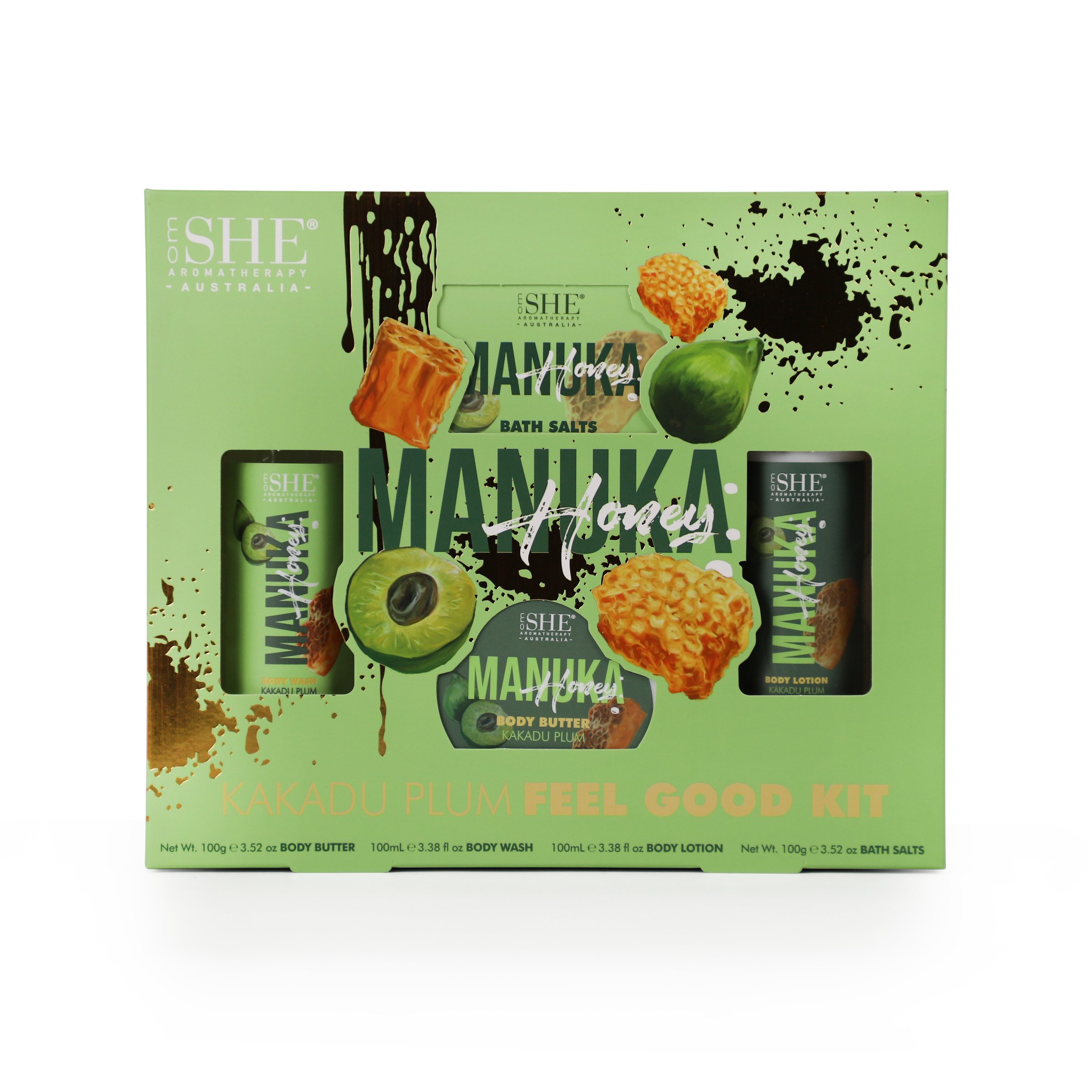SHE Aromatherapy Manuka Honey Body Pamper Set Kakadu Plum 4 piece