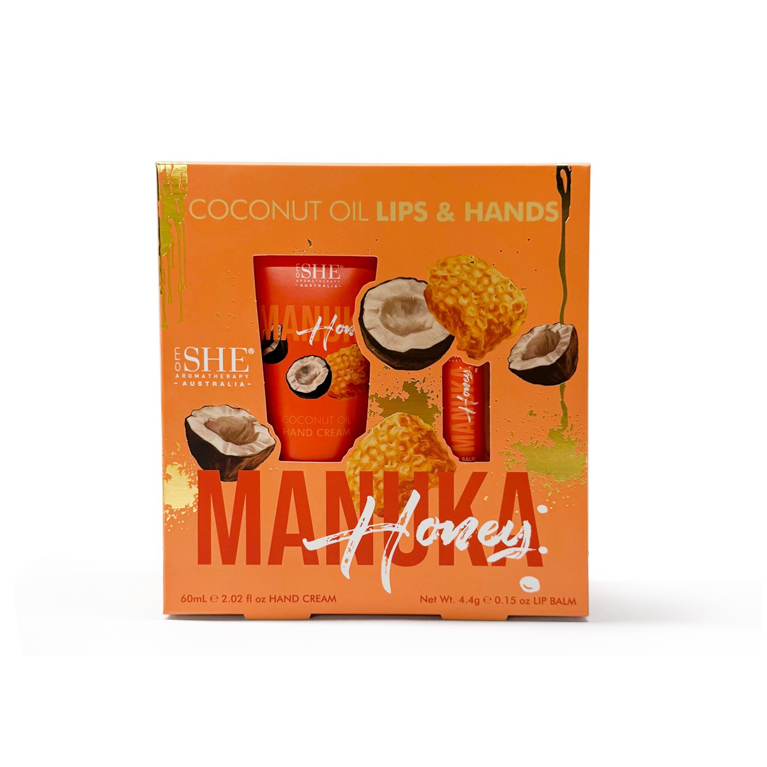 SHE Aromatherapy Manuka Honey Hand & Lip Care Coconut Oil 2 piece