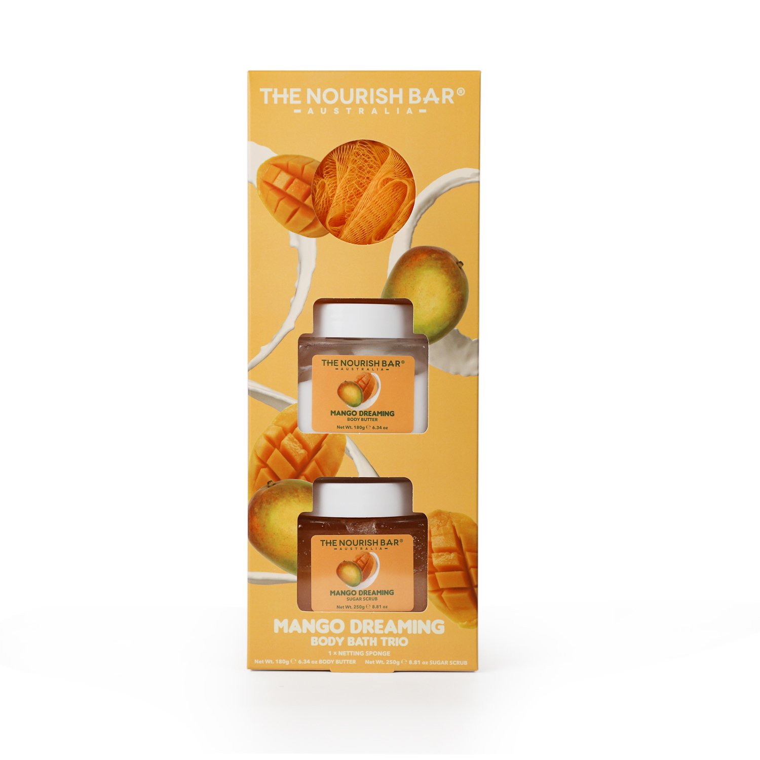 The Nourish Bar Body Bath Trio Mango Dreaming 3 piece