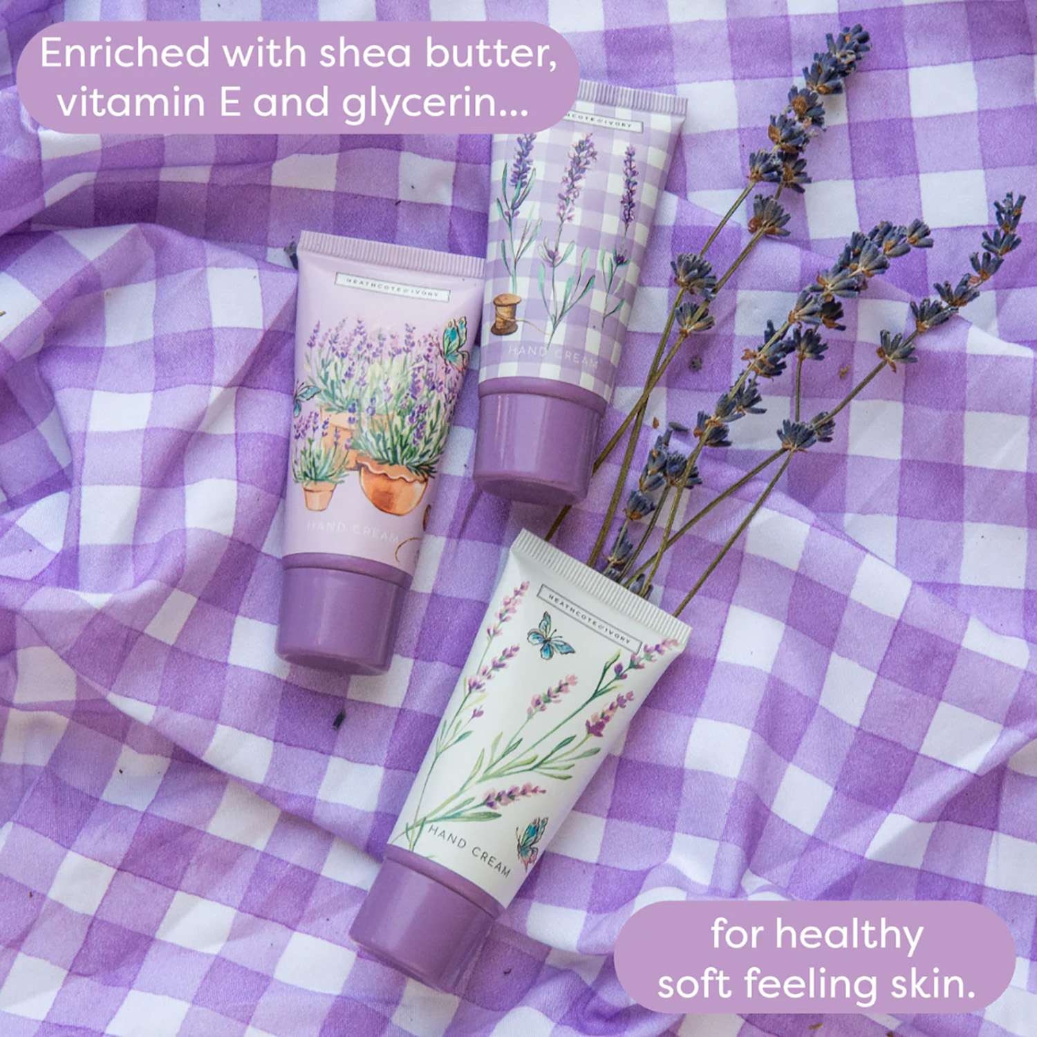 Heathcote & Ivory English Lavender Hand Cream Trio 3 piece - Image 4