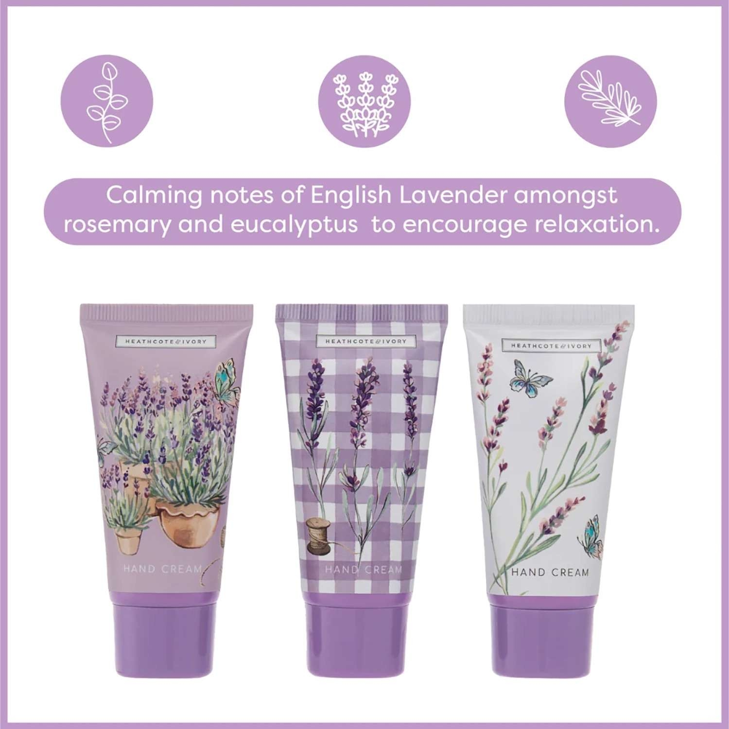 Heathcote & Ivory English Lavender Hand Cream Trio 3 piece - Image 2
