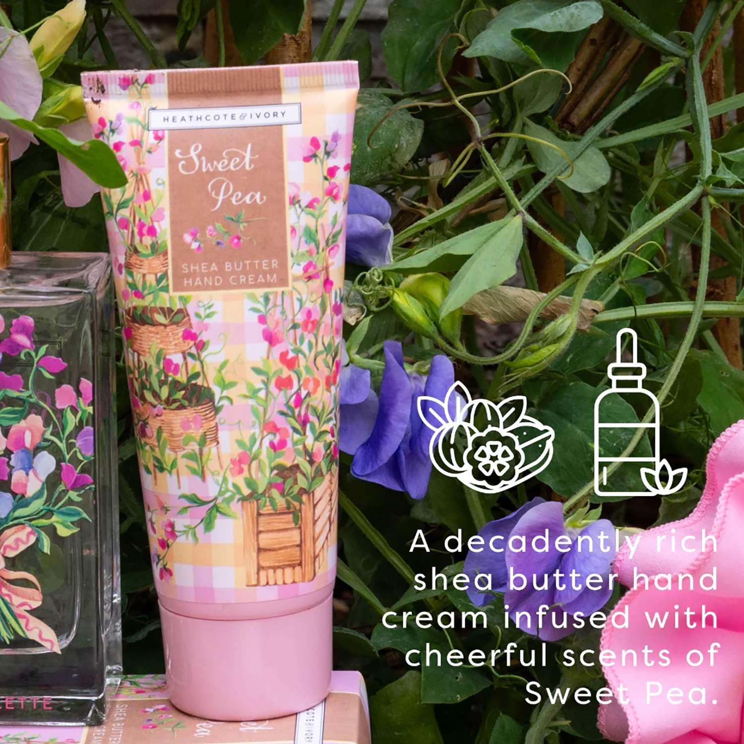 Heathcote & Ivory Sweet Pea Hand Cream 100ml - Image 4