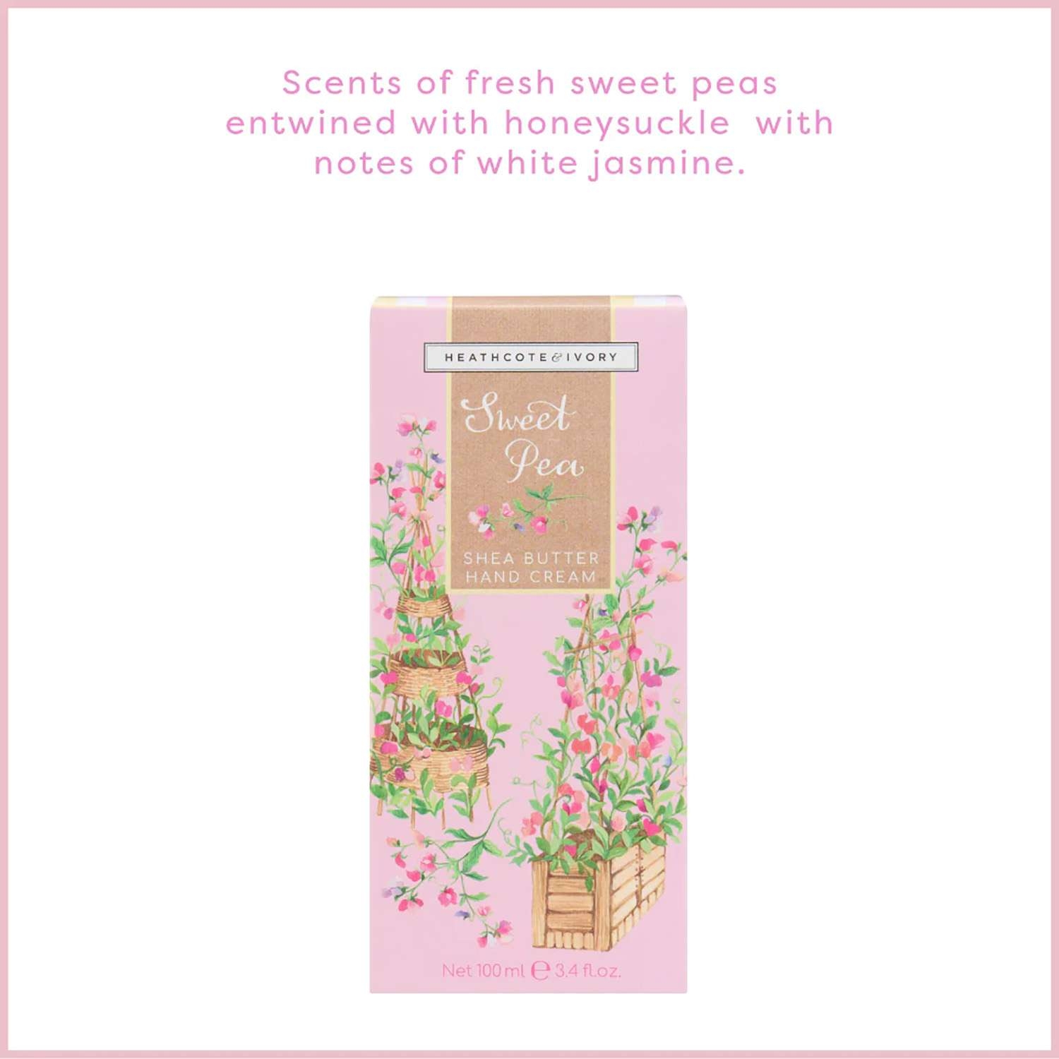 Heathcote & Ivory Sweet Pea Hand Cream 100ml - Image 2