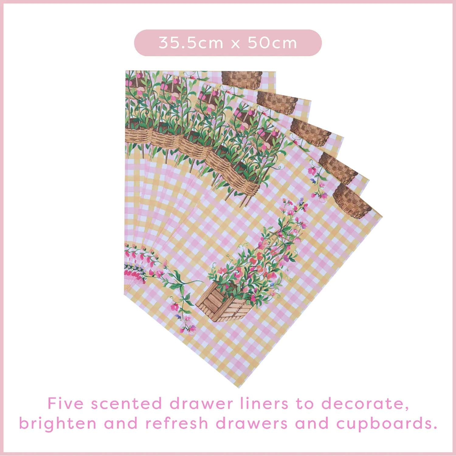 Heathcote & Ivory Sweet Pea Scented Drawer Liners 5 piece - Image 2