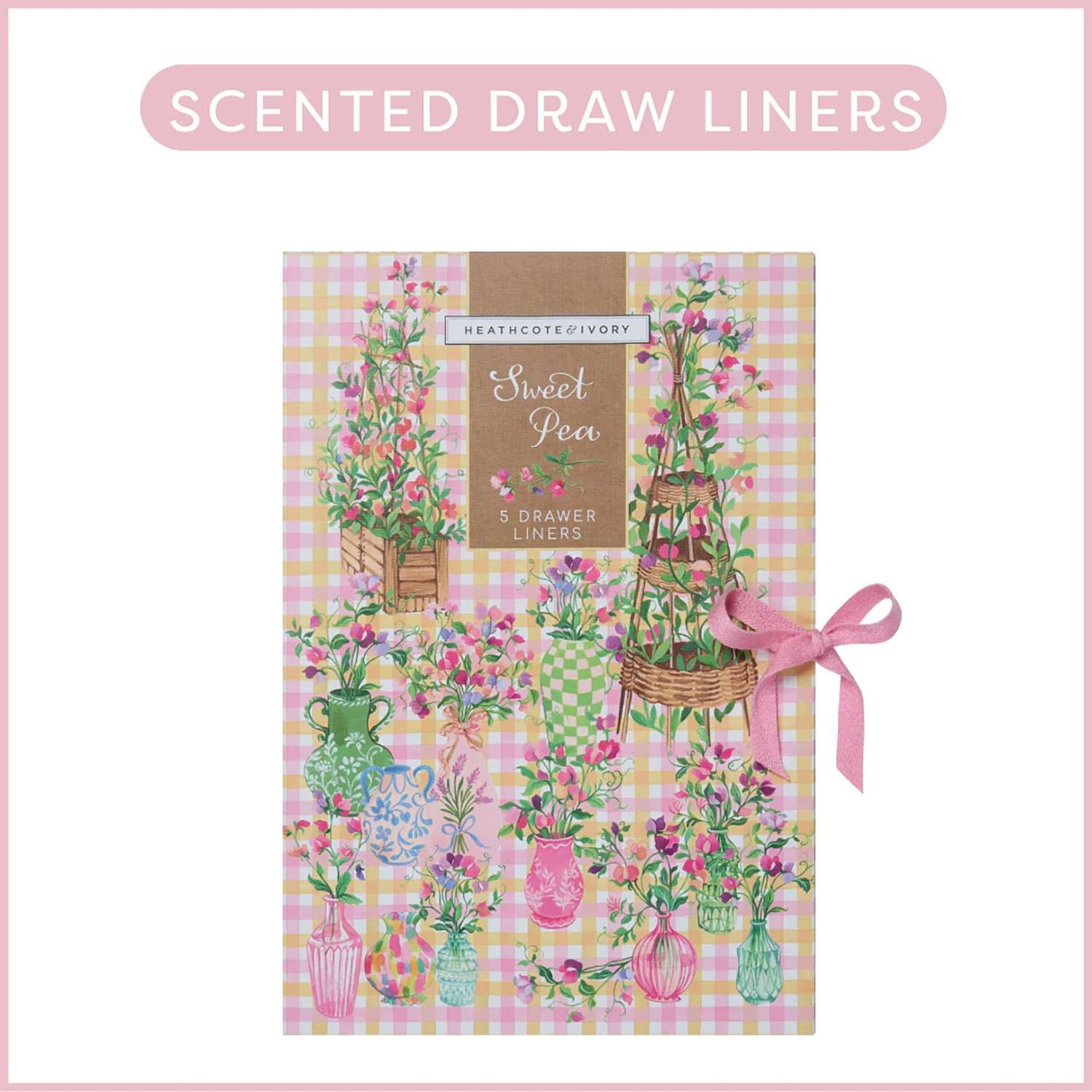 Heathcote & Ivory Sweet Pea Scented Drawer Liners 5 piece - Image 3