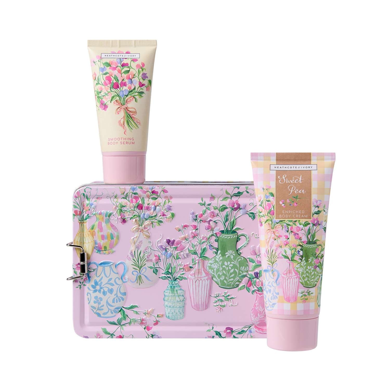 Heathcote & Ivory Sweet Pea Radiant Skin Essentials Tin 2 piece - Image 1