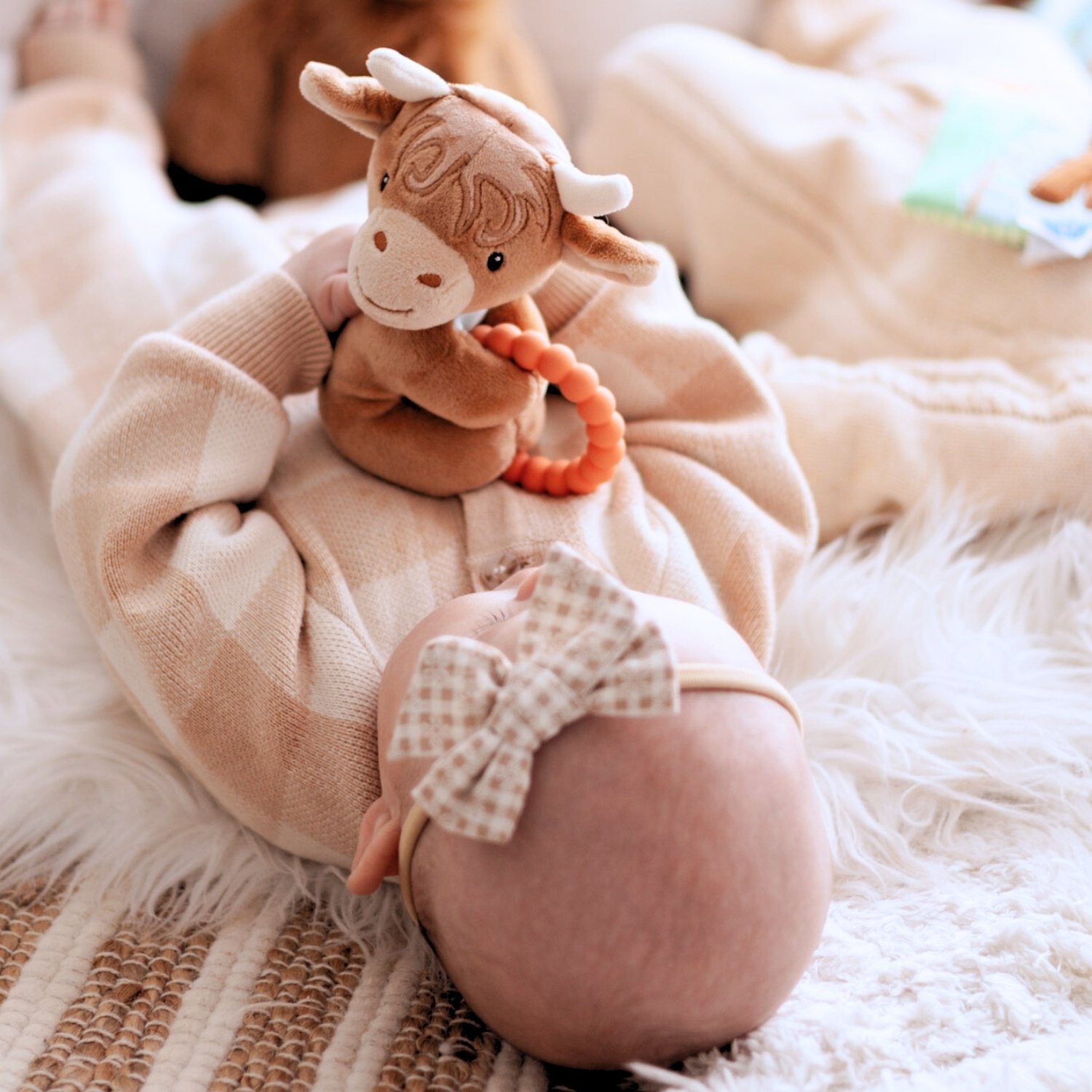 Mary Meyer Hetty Highland Cow Teether Rattle 1 each - Image 3