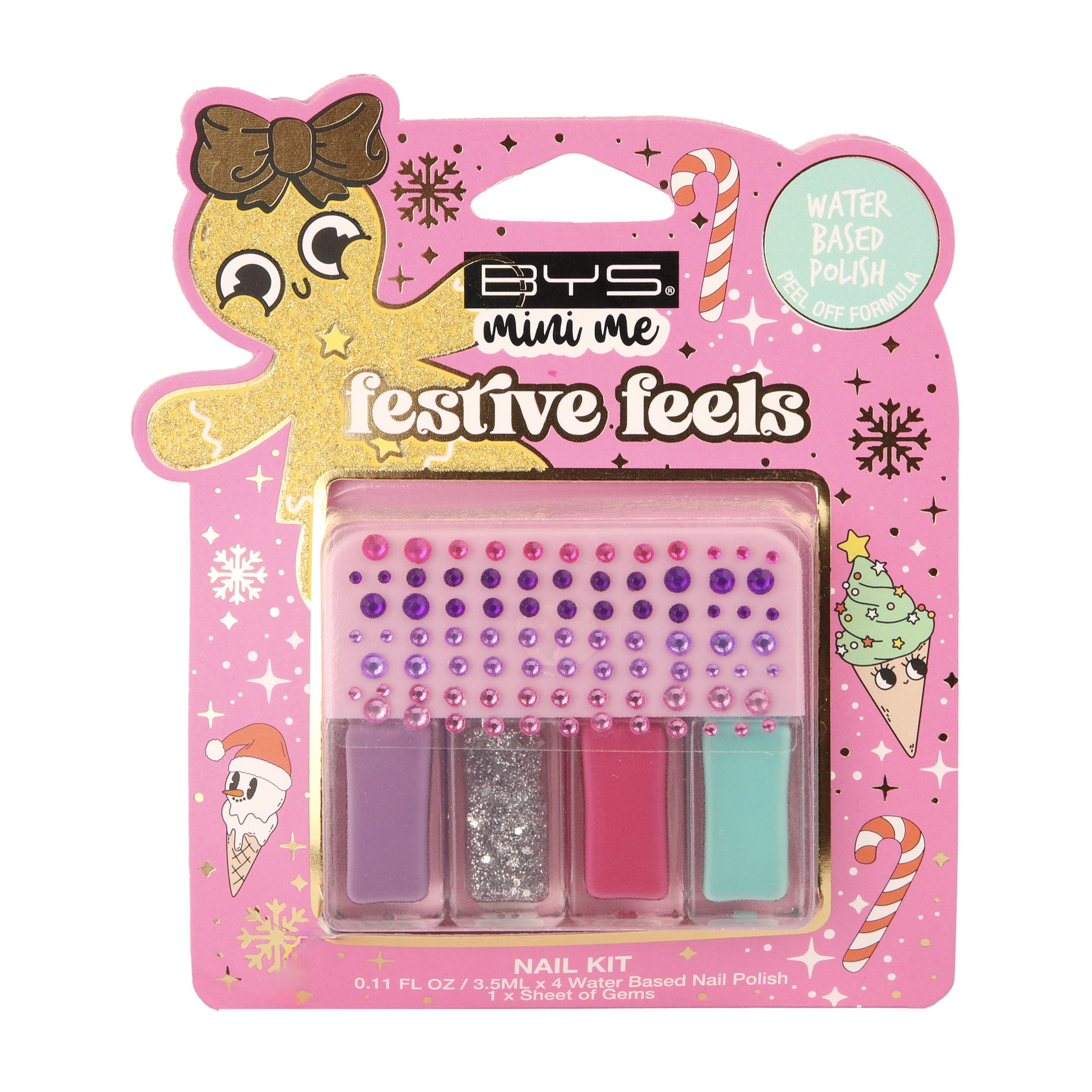 BYS Mini Me Festive Feels Nail Polish Gingerbread Man 4 piece