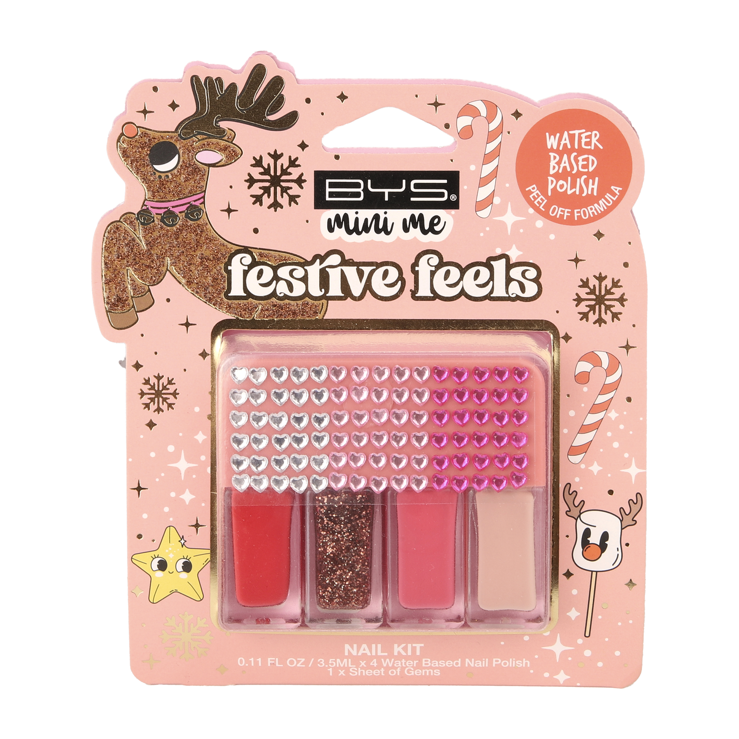 BYS Mini Me Festive Feels Nail Polish Reindeer 4 piece