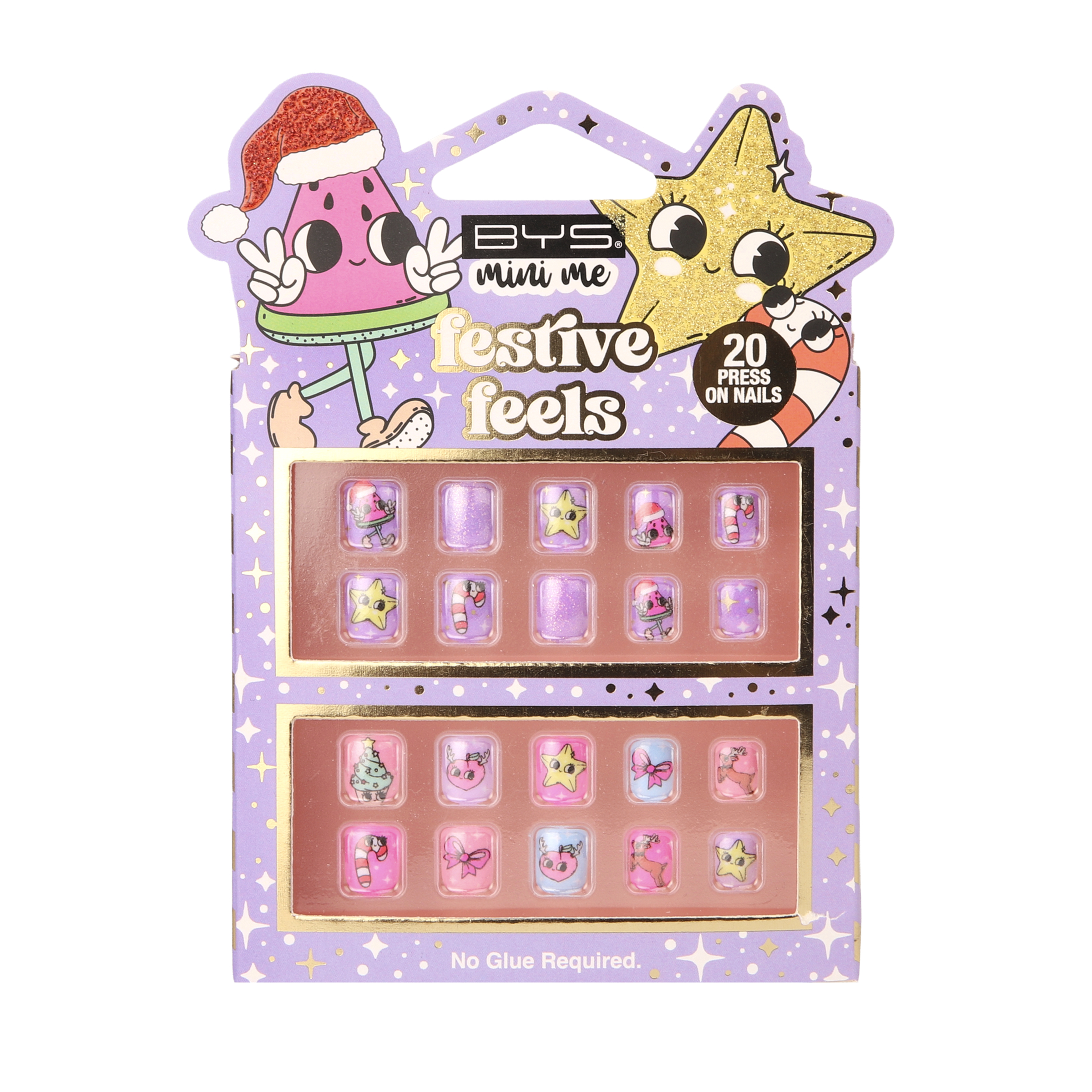 BYS Mini Me Festive Feels Press On Nails Watermelon & Star  1 each