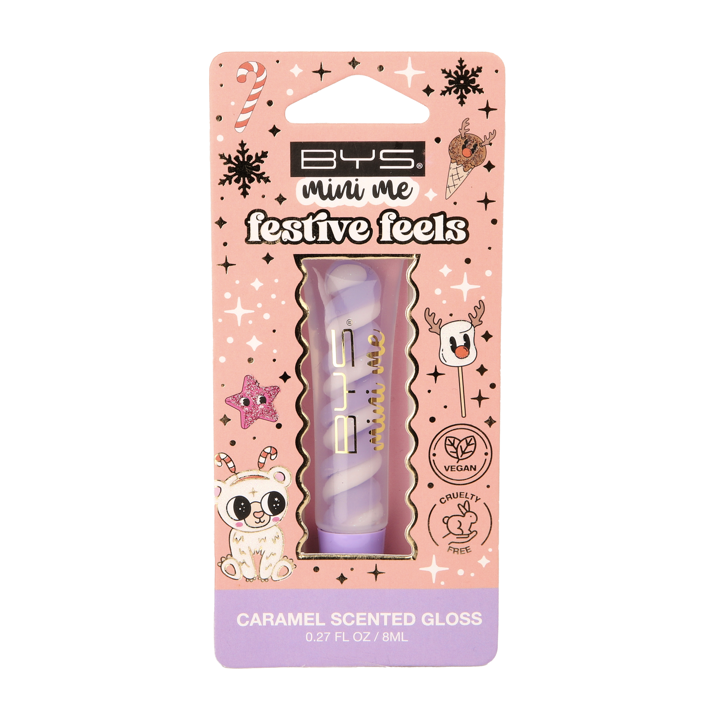 BYS Mini Me Festive Feels Swirl Lipgloss Clear & White 1 each