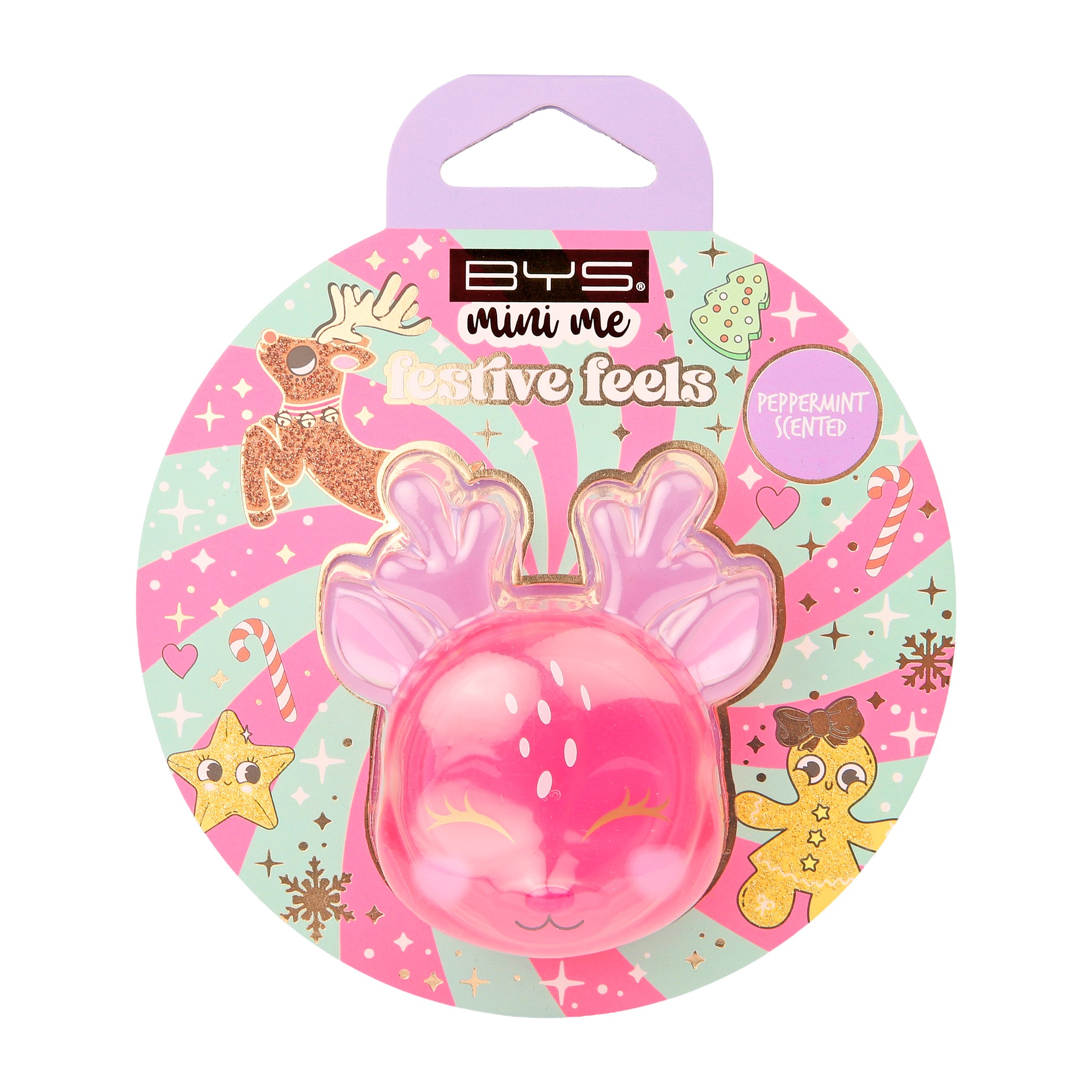 BYS Mini Me Festive Feels Lip Balm Reindeer Pink 1 each