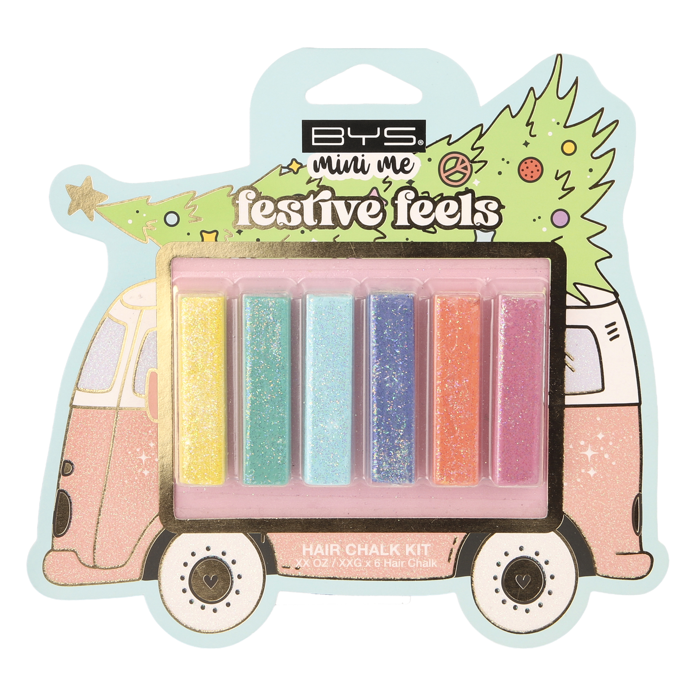BYS Mini Me Festive Feels Glitter Hair Chalk 6 piece
