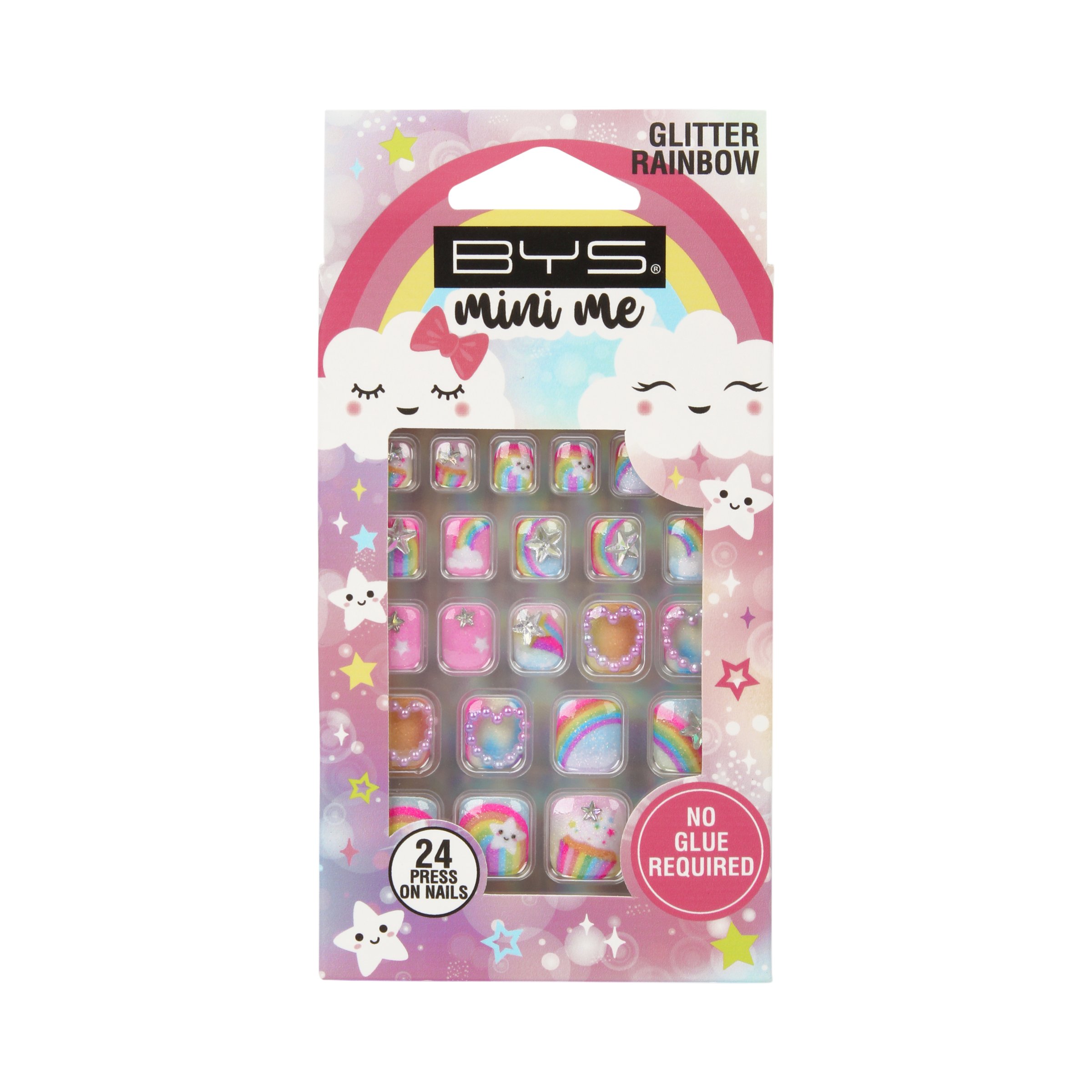 BYS Mini Me Press On Nails Glitter Rainbow 1 each