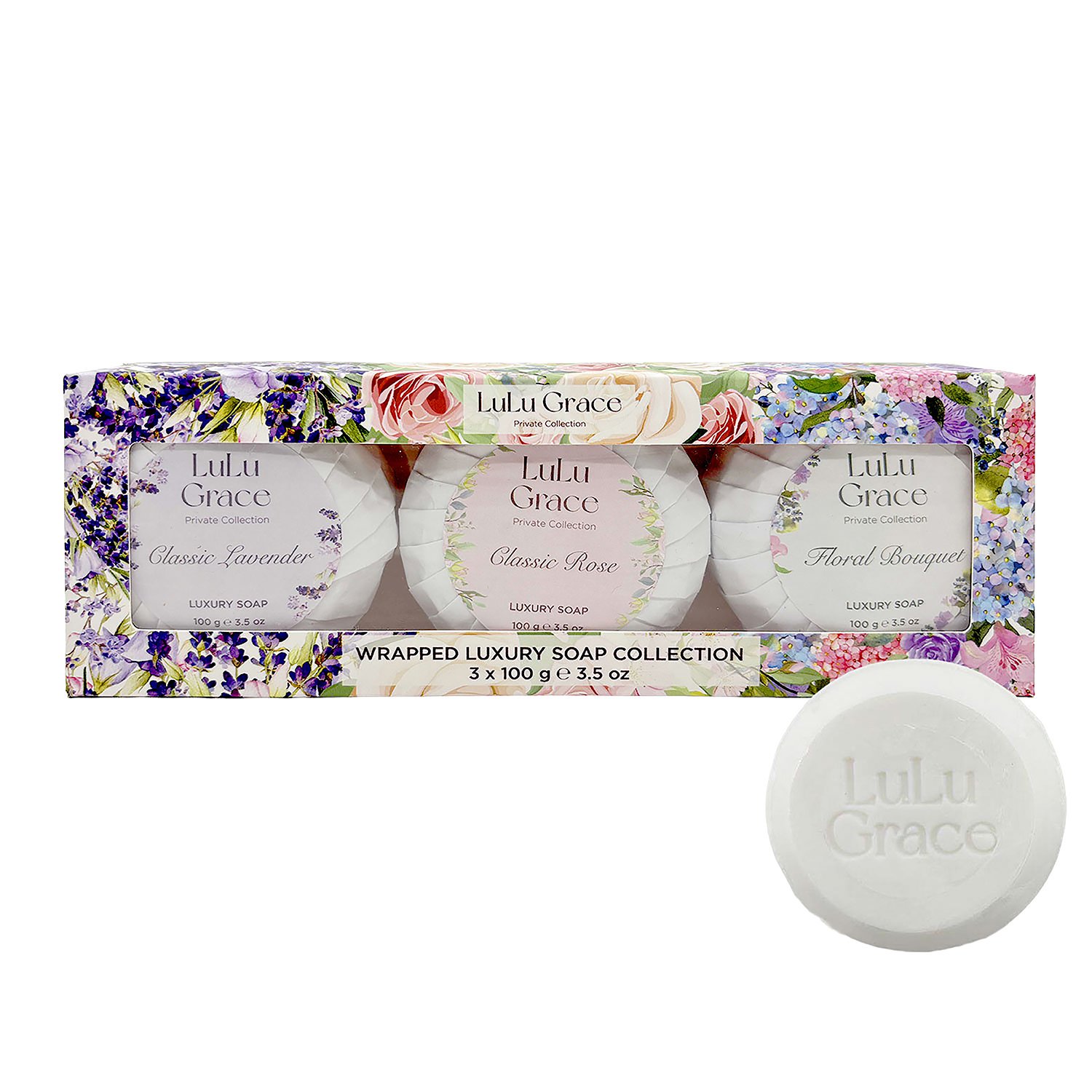 Lulu Grace Floral Collection Round Soap 3 pack