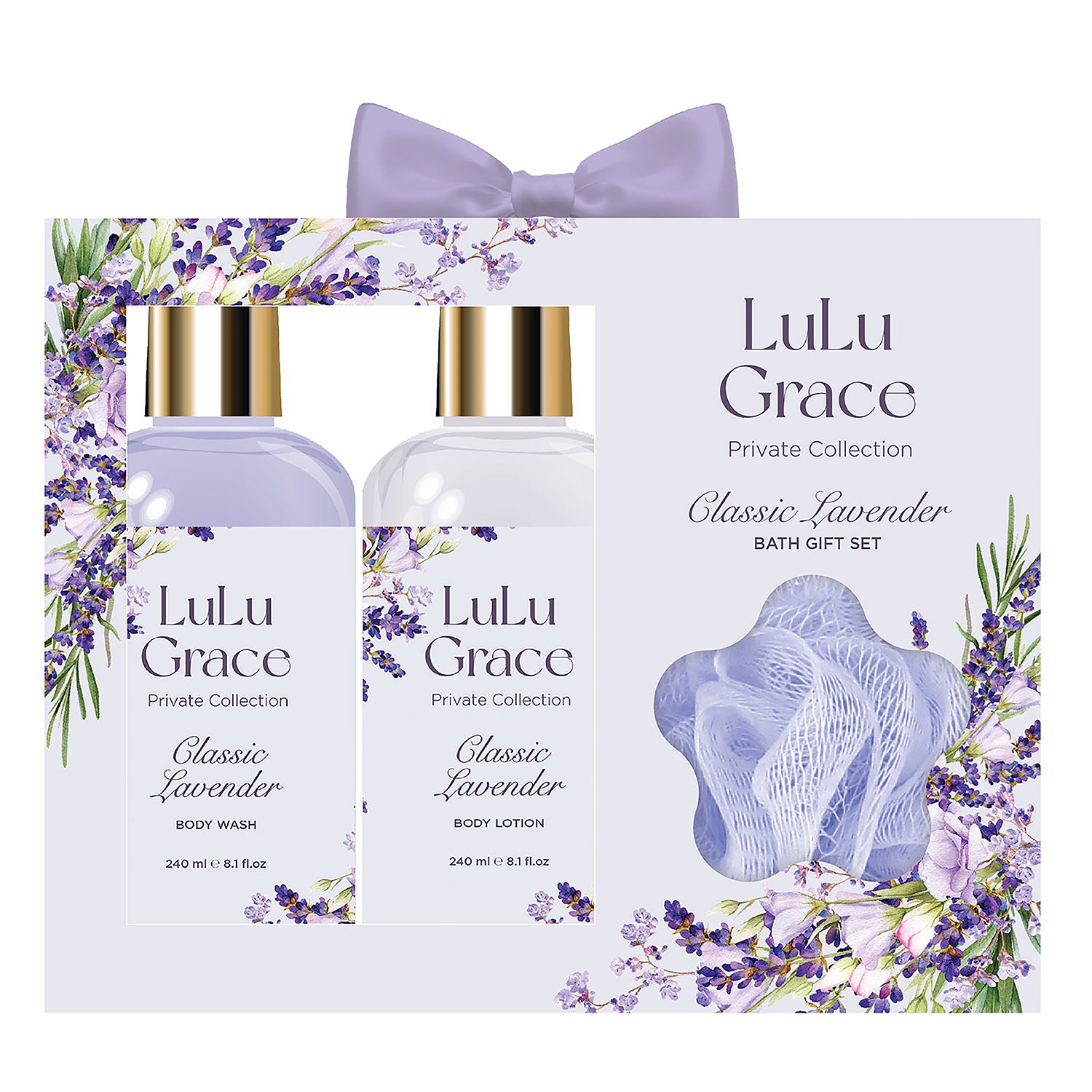 Lulu Grace Classic Lavender Bath Gift Set 3 piece