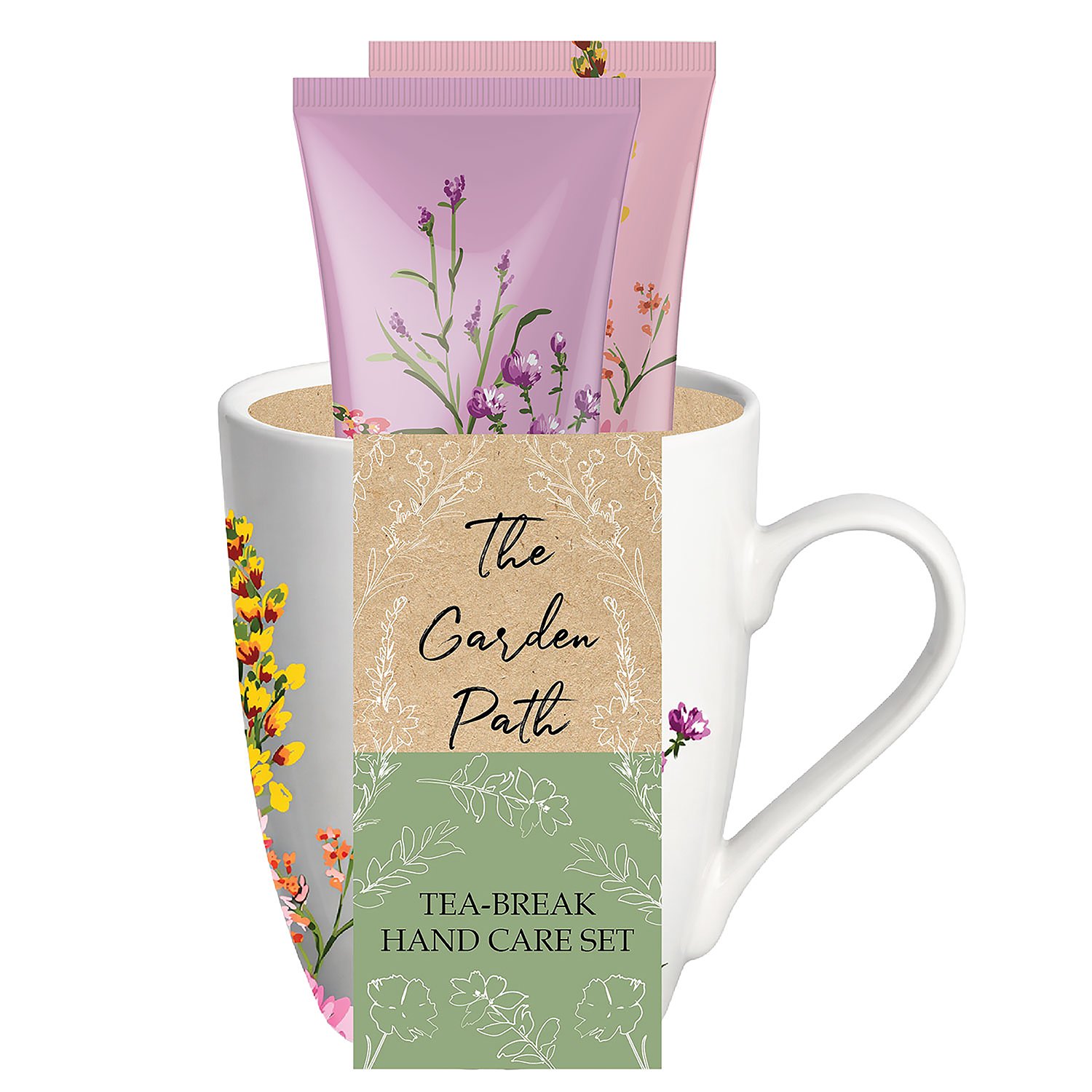 The Garden Path Tea-Break Hand Cream & Barrier Balm Gift Set With Mug Set 2 piece