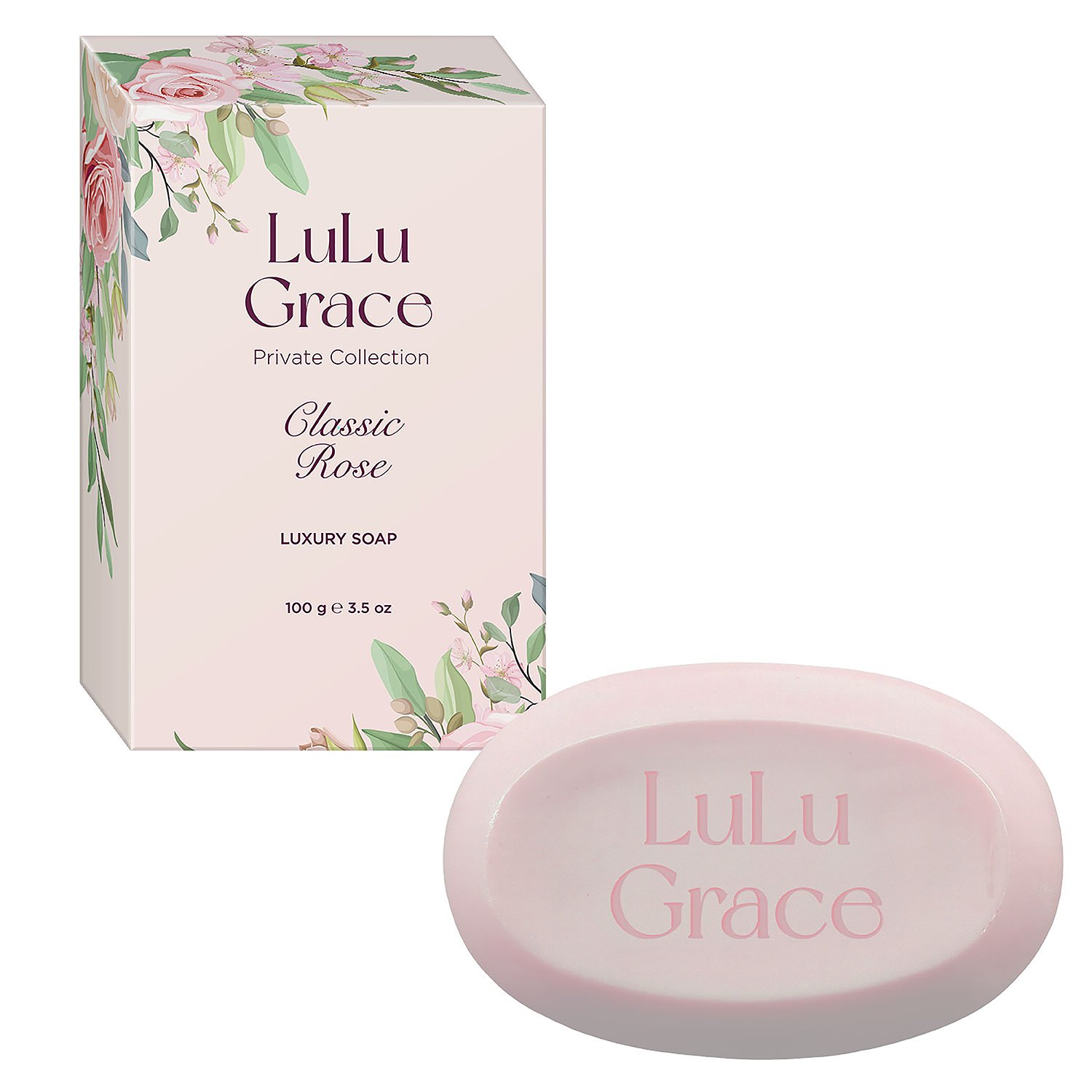 Lulu Grace Classic Rose Luxury Oval Soap 100g
