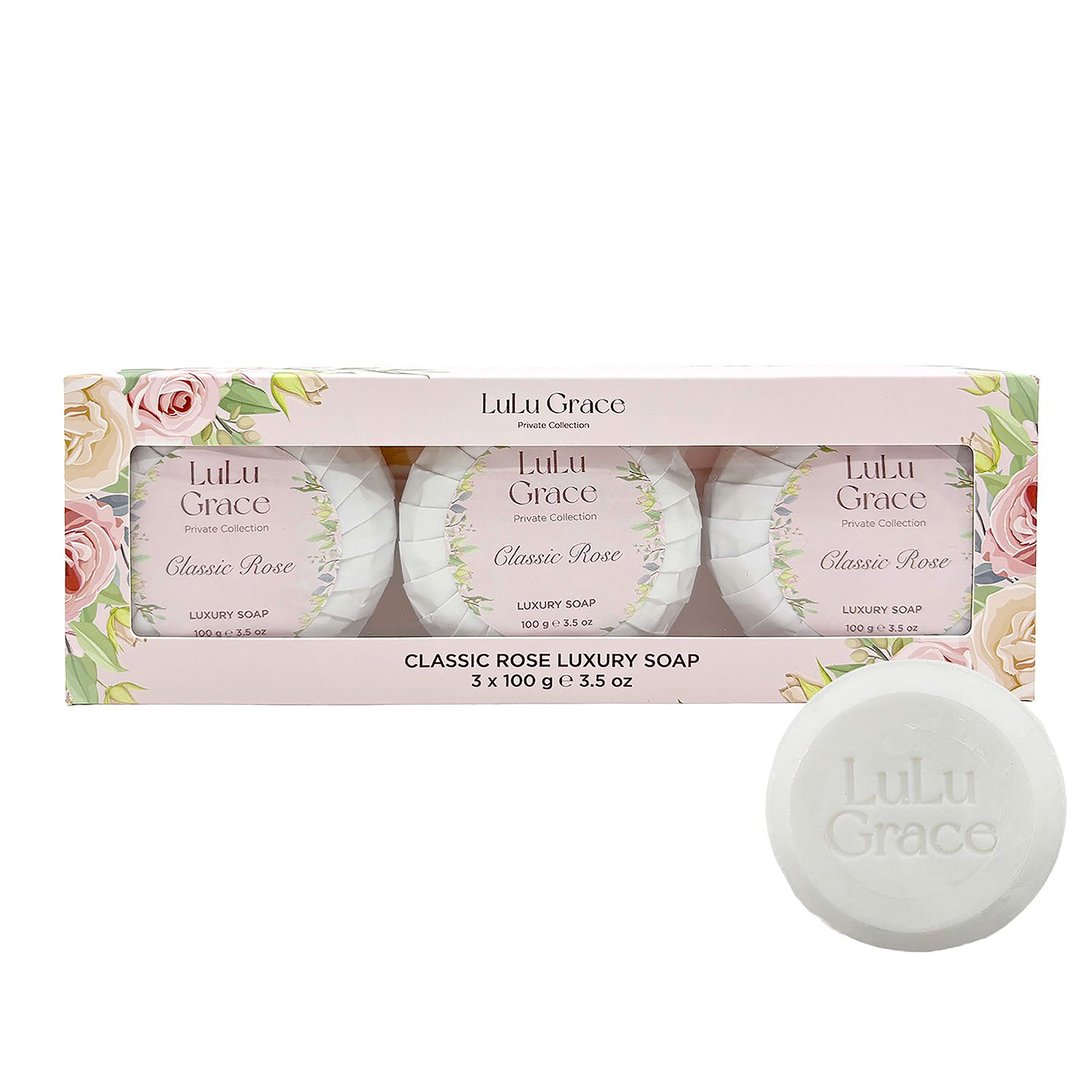 Lulu Grace Classic Rose Round Soap 3 pack
