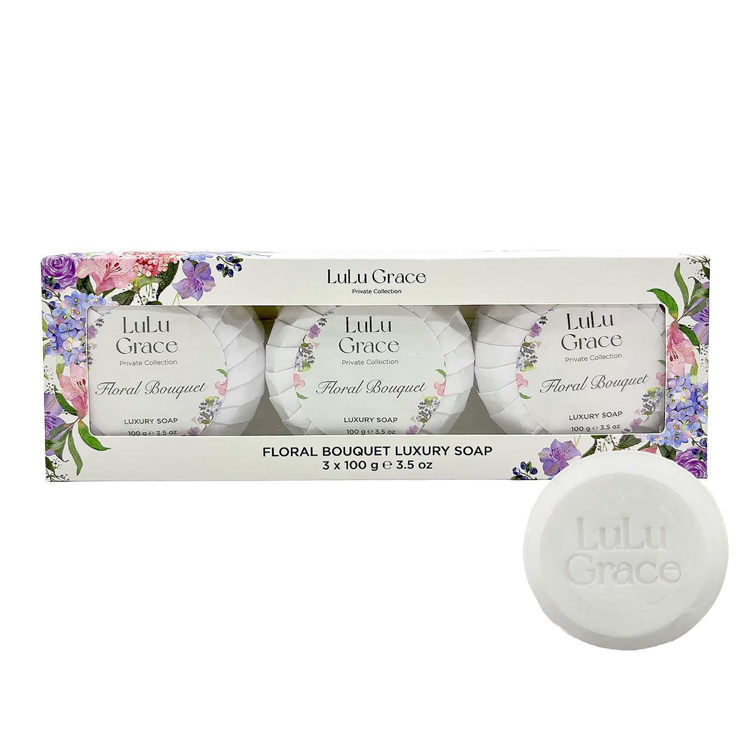 Lulu Grace Floral Bouquet Round Soap 3 pack