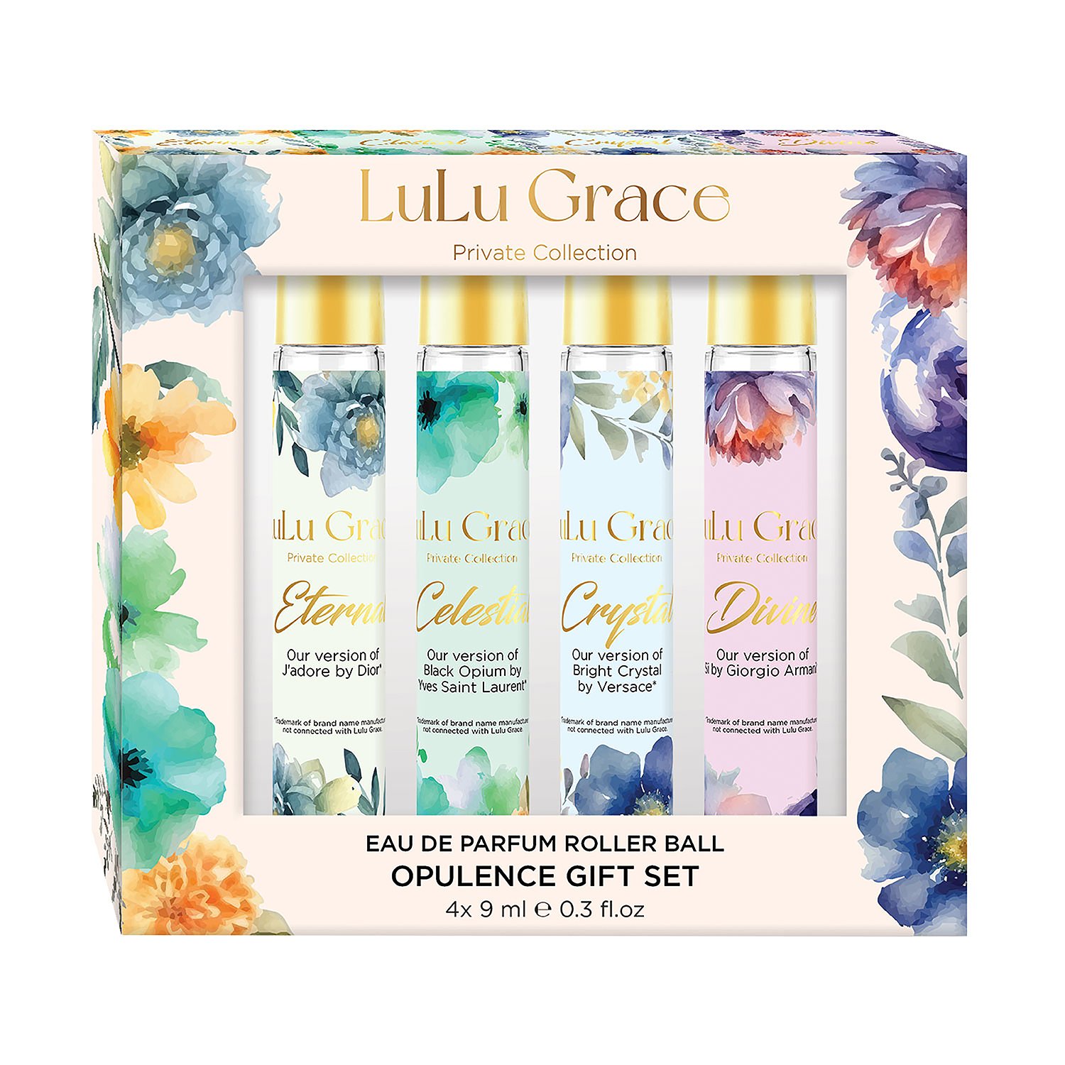 Lulu Grace Edp Roller Ball 9Ml Gift Set Opulence 4 piece