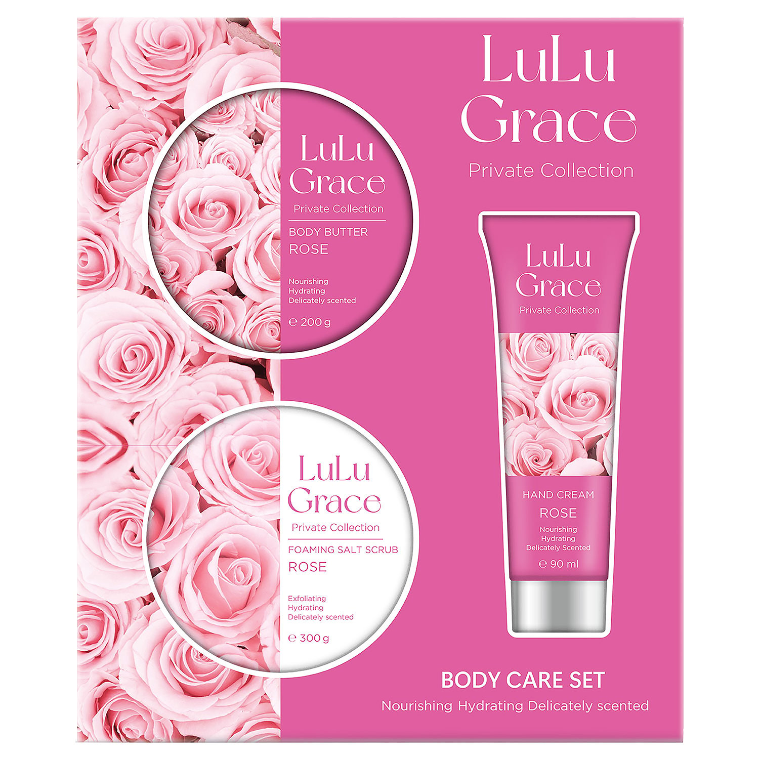 Lulu Grace Body Care Gift Set Rose 3 pack