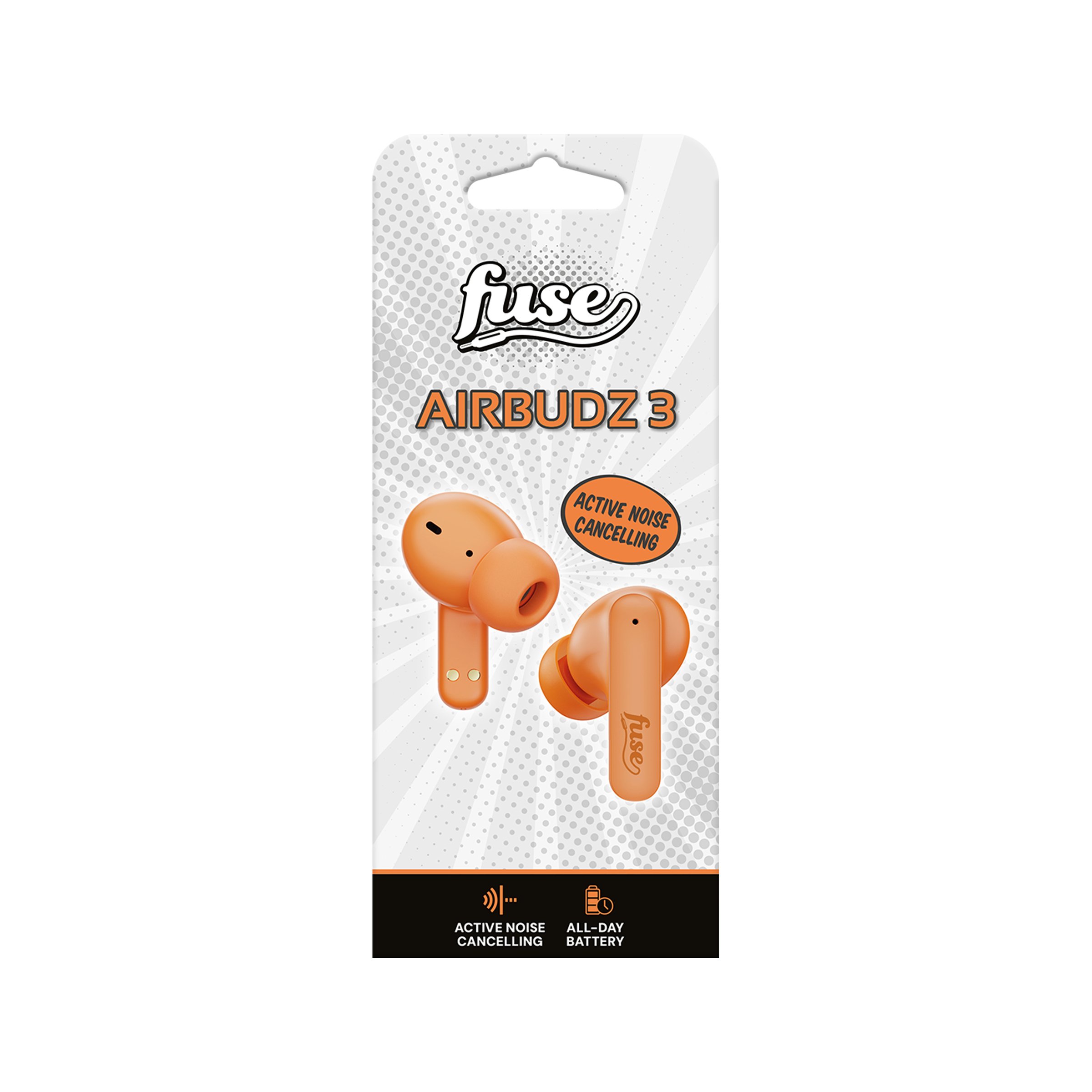 Fuse Airbudz 3 Orange 1 each
