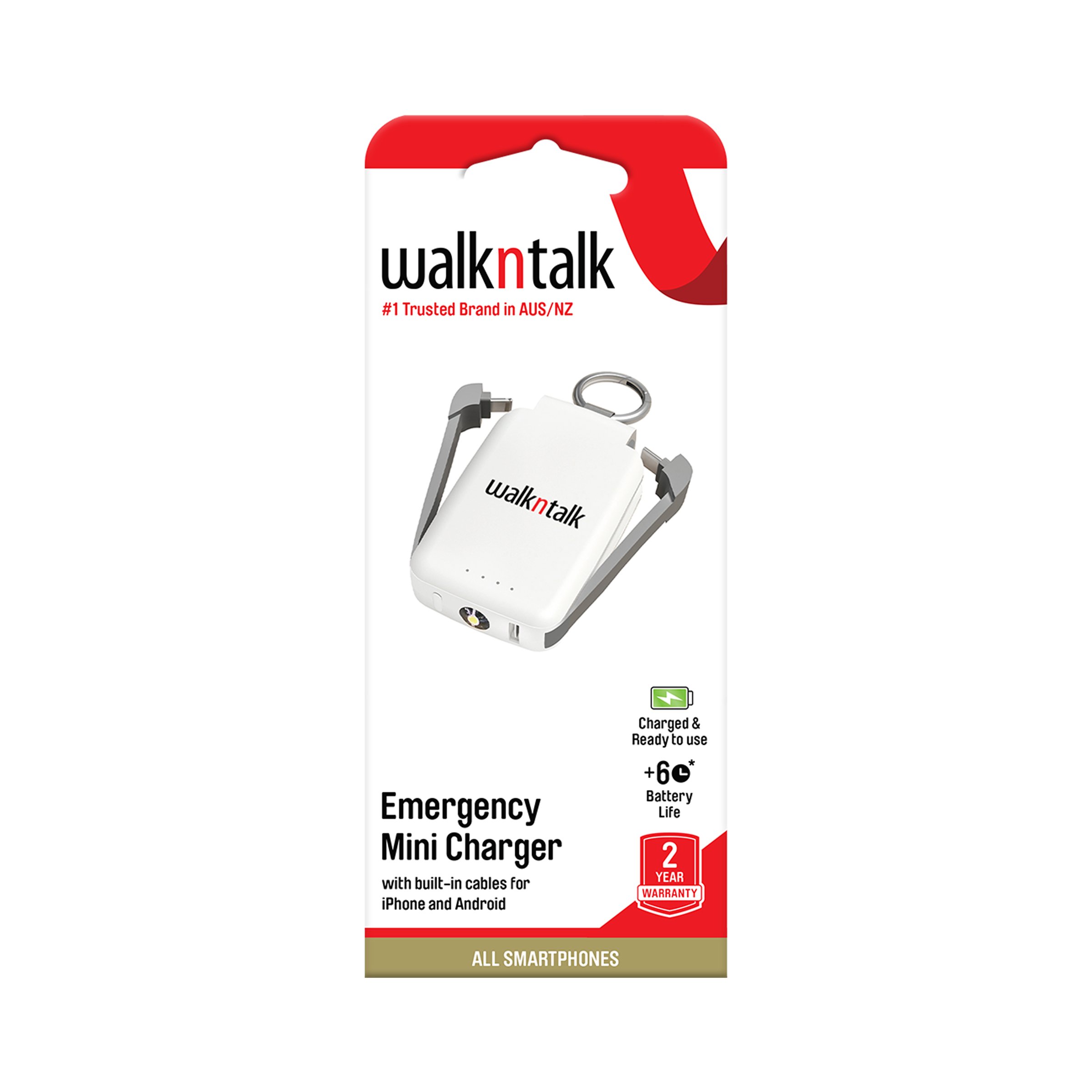Walkntalk Emergency Mini Charger White 1 each