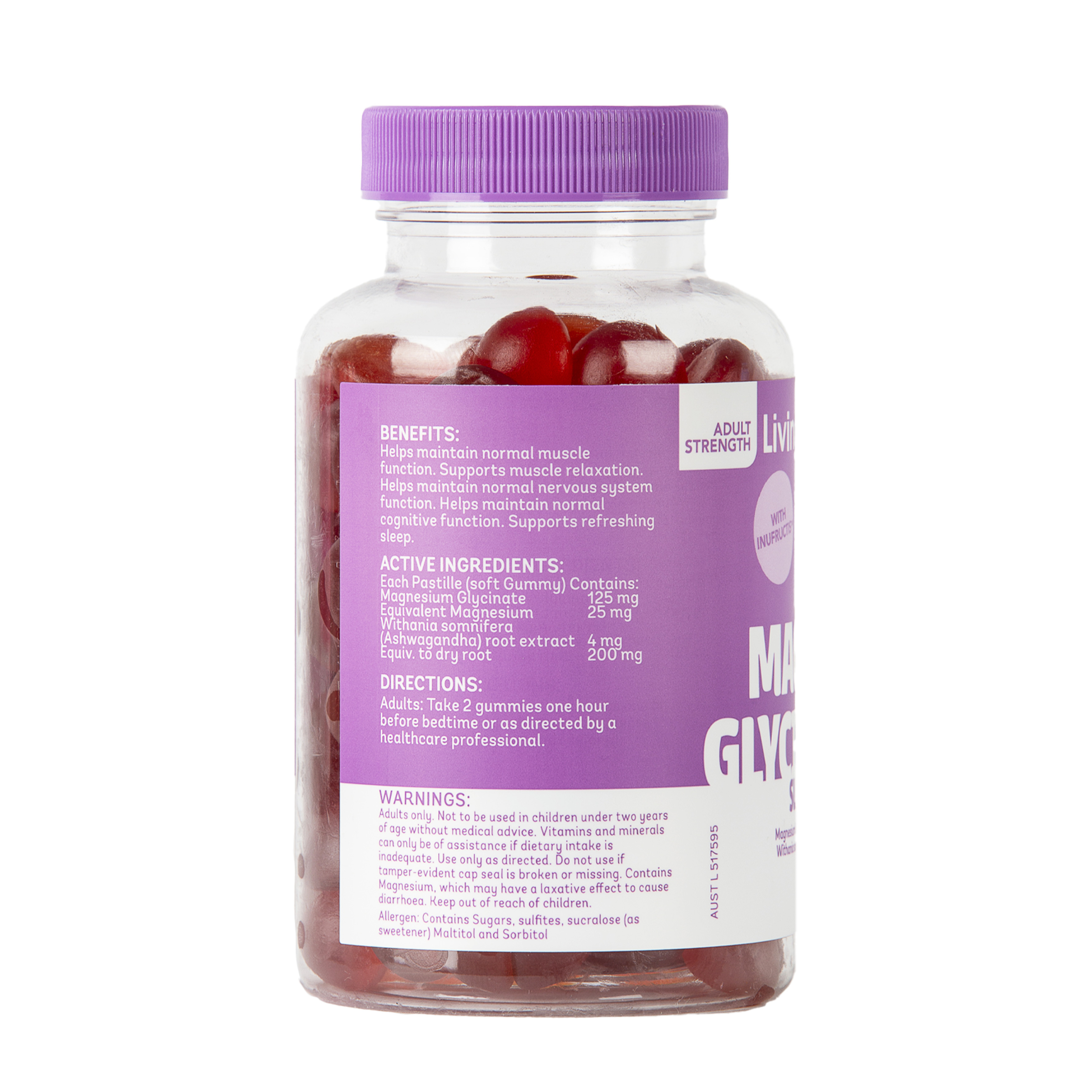 Living Healthy Magnesium Sleep Plus Ashwagandha Formula 60 pastilles - Image 2