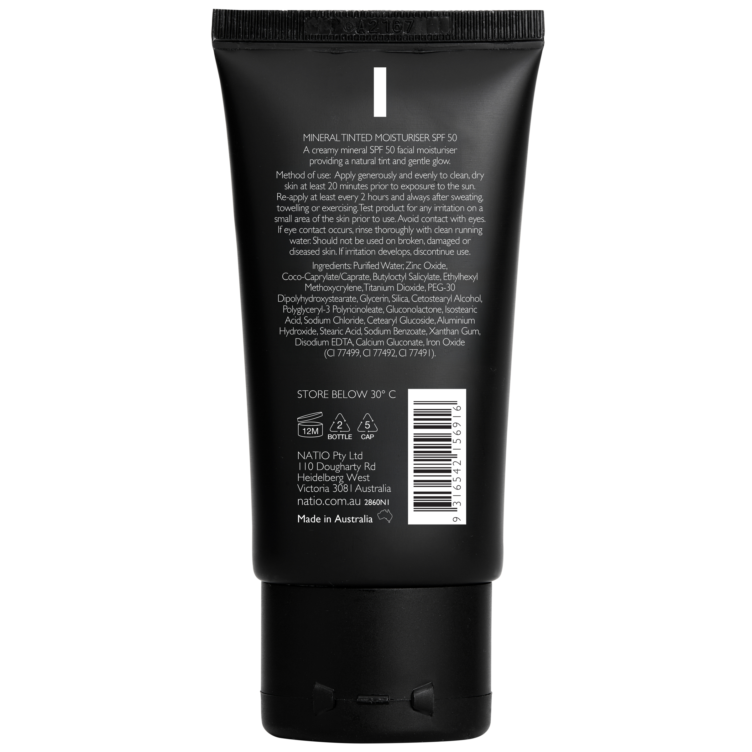 Natio Mineral Tinted Moisturiser SPF 50 - Ivory 50ml - Image 2