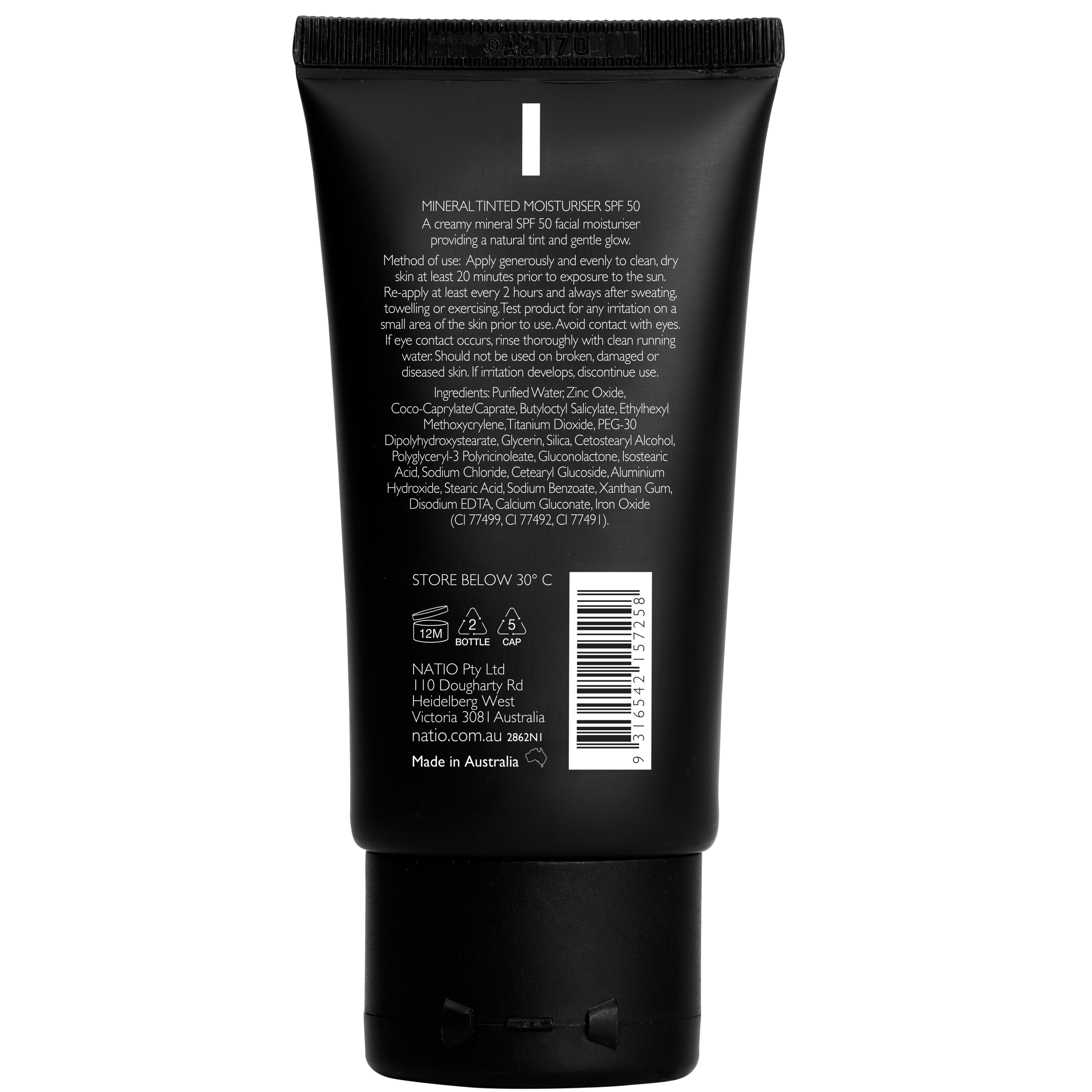 Natio Mineral Tinted Moisturiser SPF 50 - Golden 50ml - Image 2