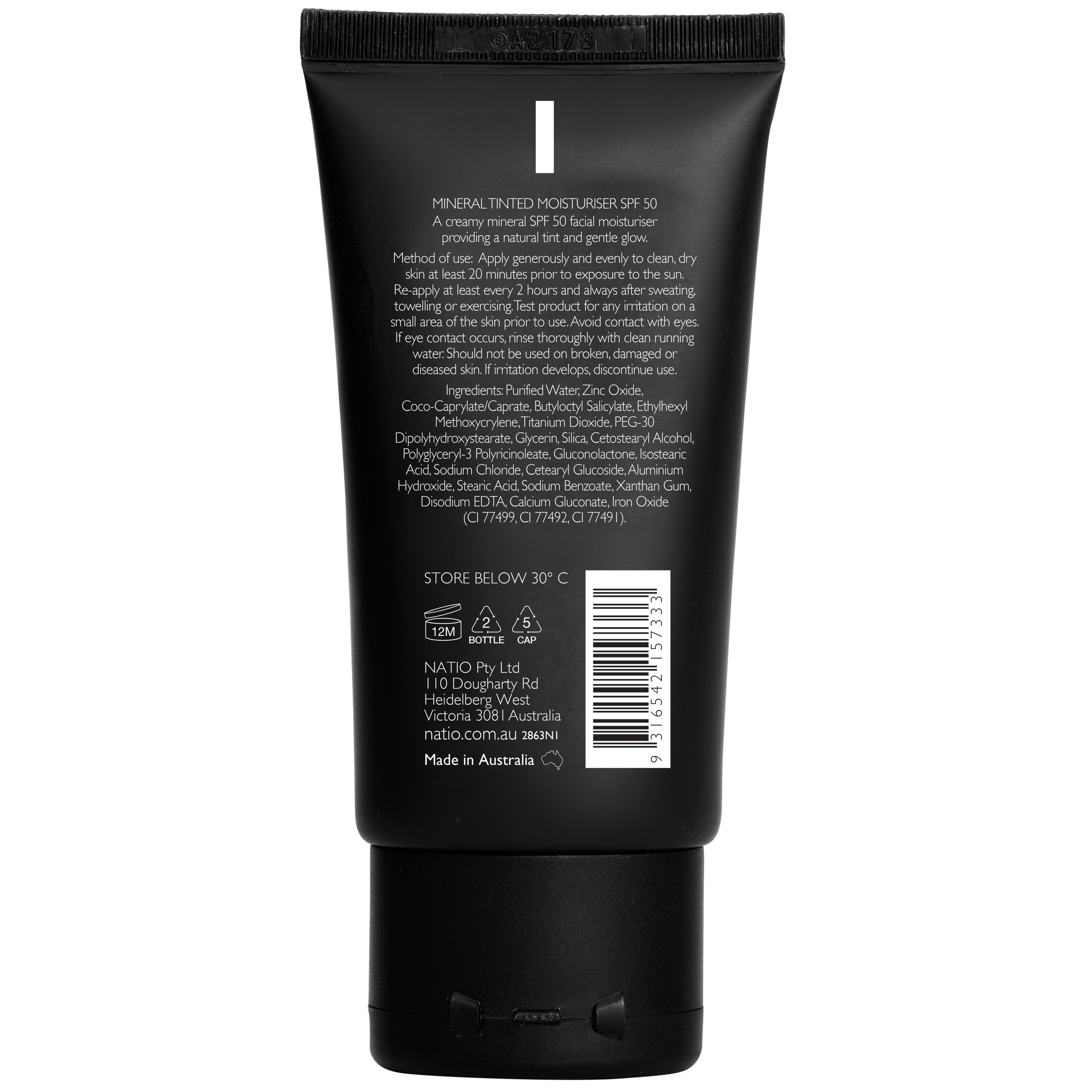Natio Mineral Tinted Moisturiser SPF 50 - Beige 50ml - Image 2