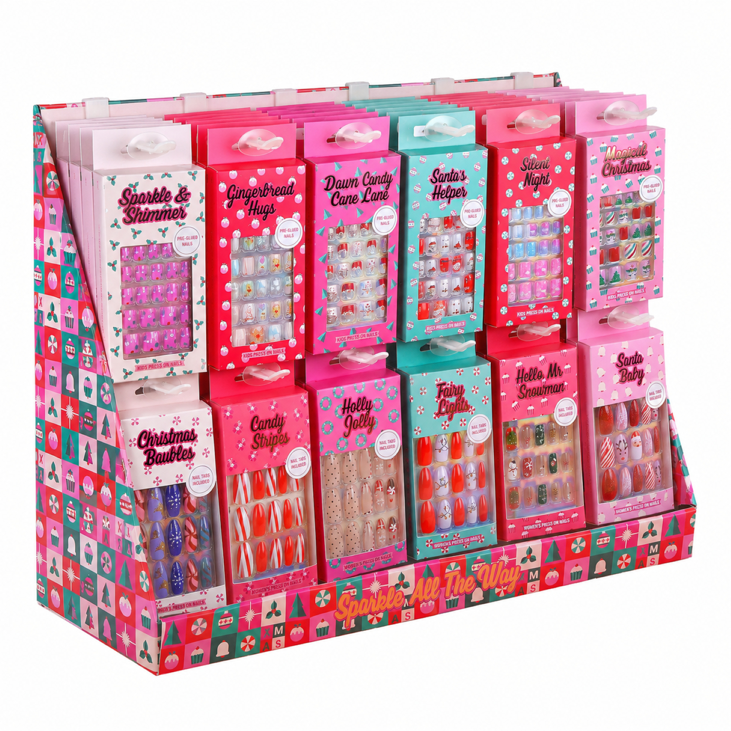 GFA Christmas Press On Nails Assorted 1 each