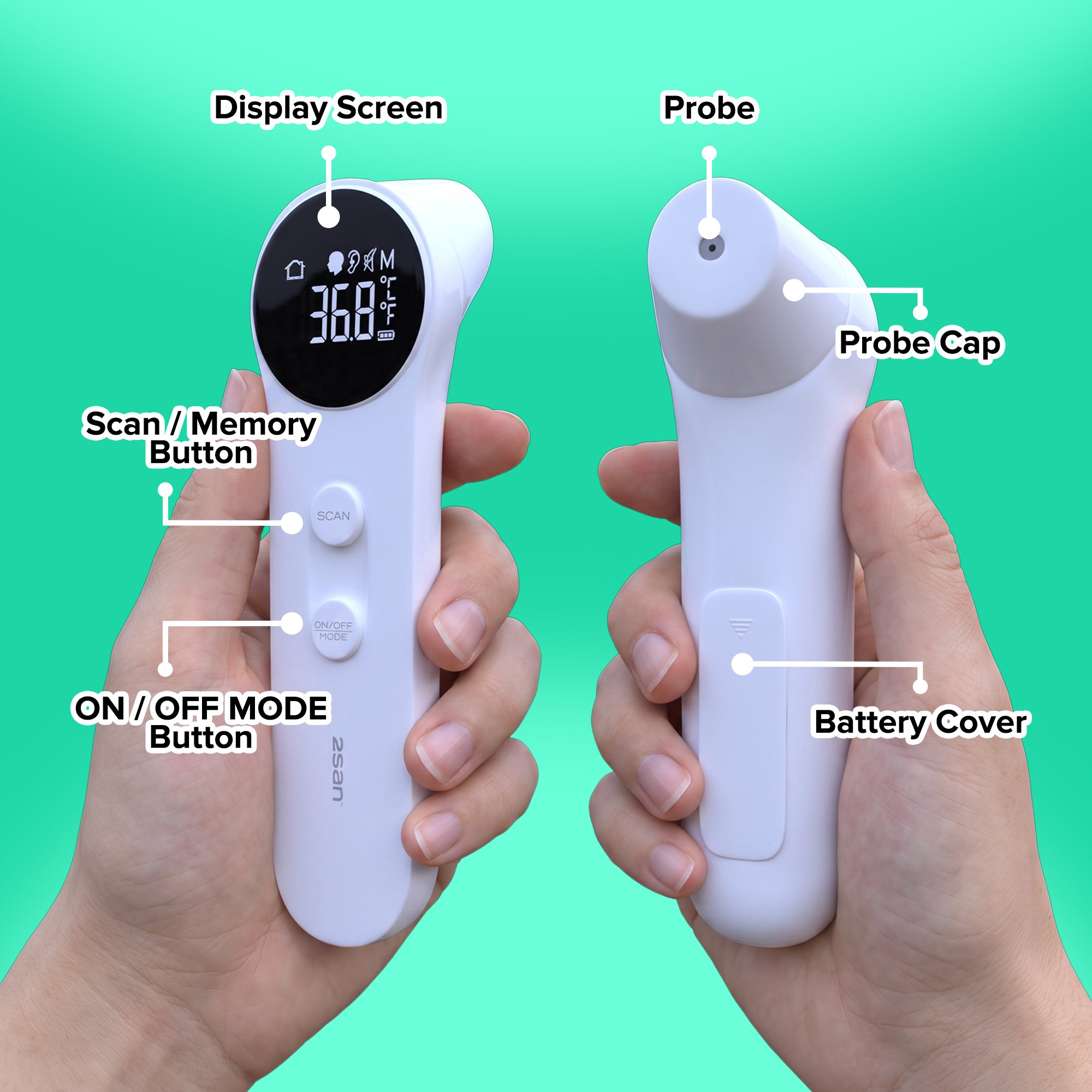 2San Ear & Forehead Thermometer 1 pack - Image 3