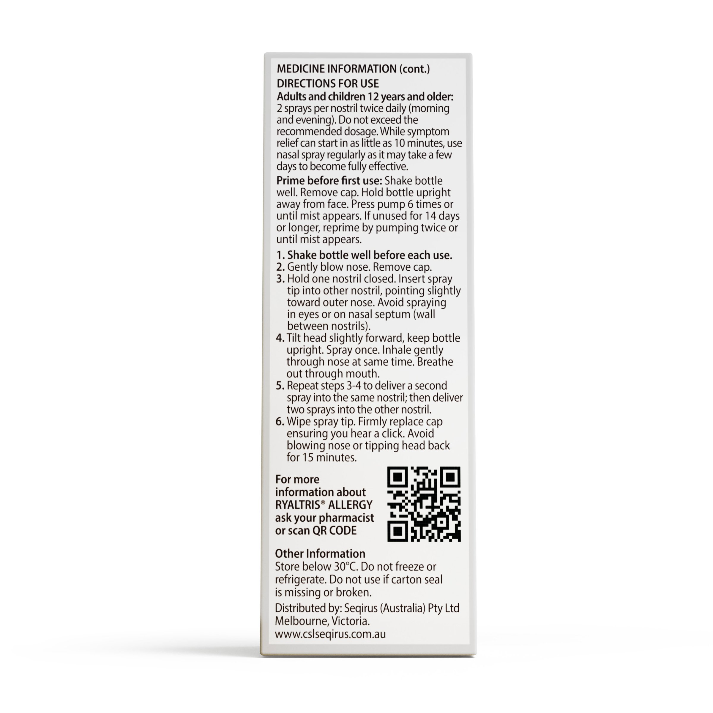 Ryaltris Allergy Nasal Spray 120ml - Image 2