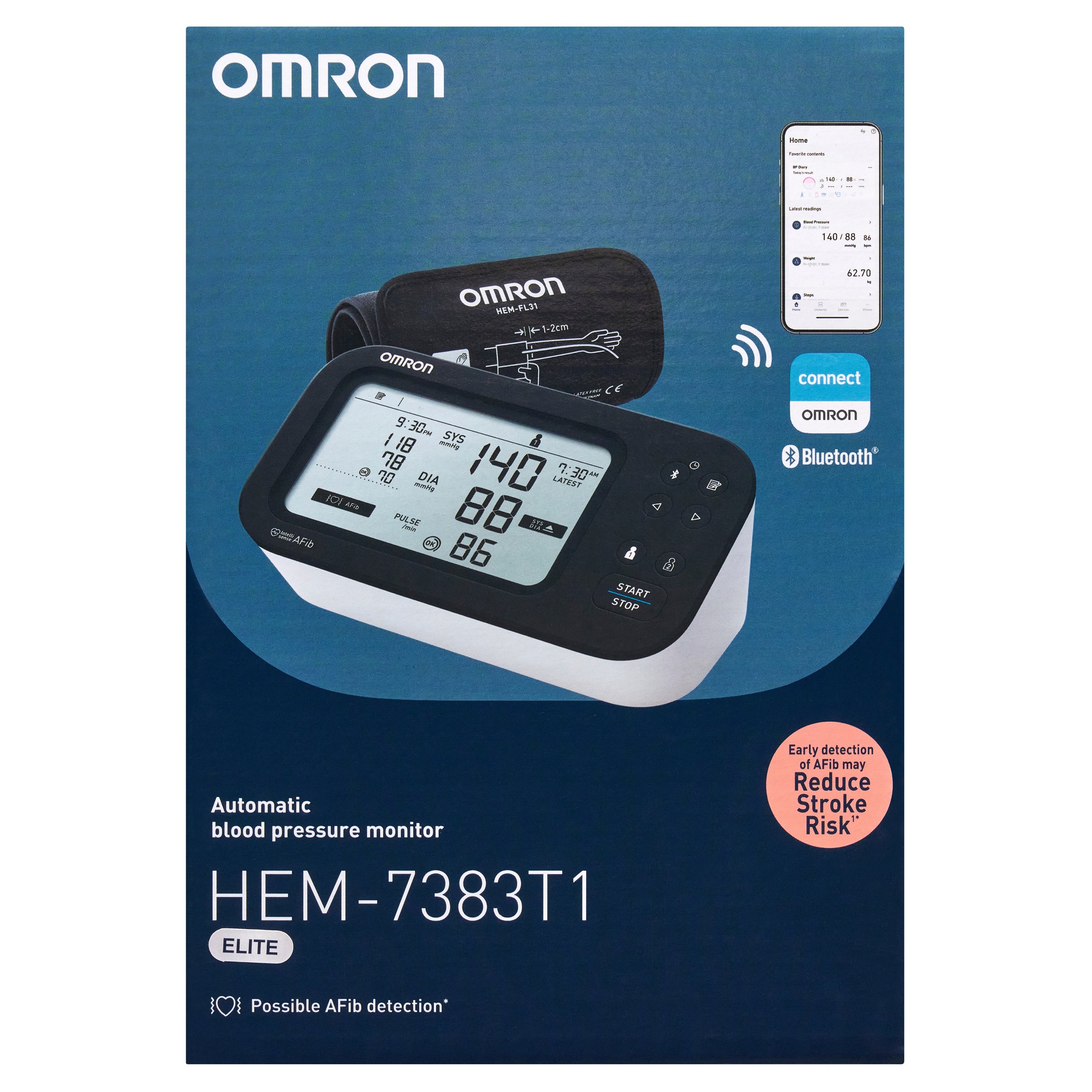 Omron Elite Blood Pressure Monitor Hem7383T1 1 each - Image 1