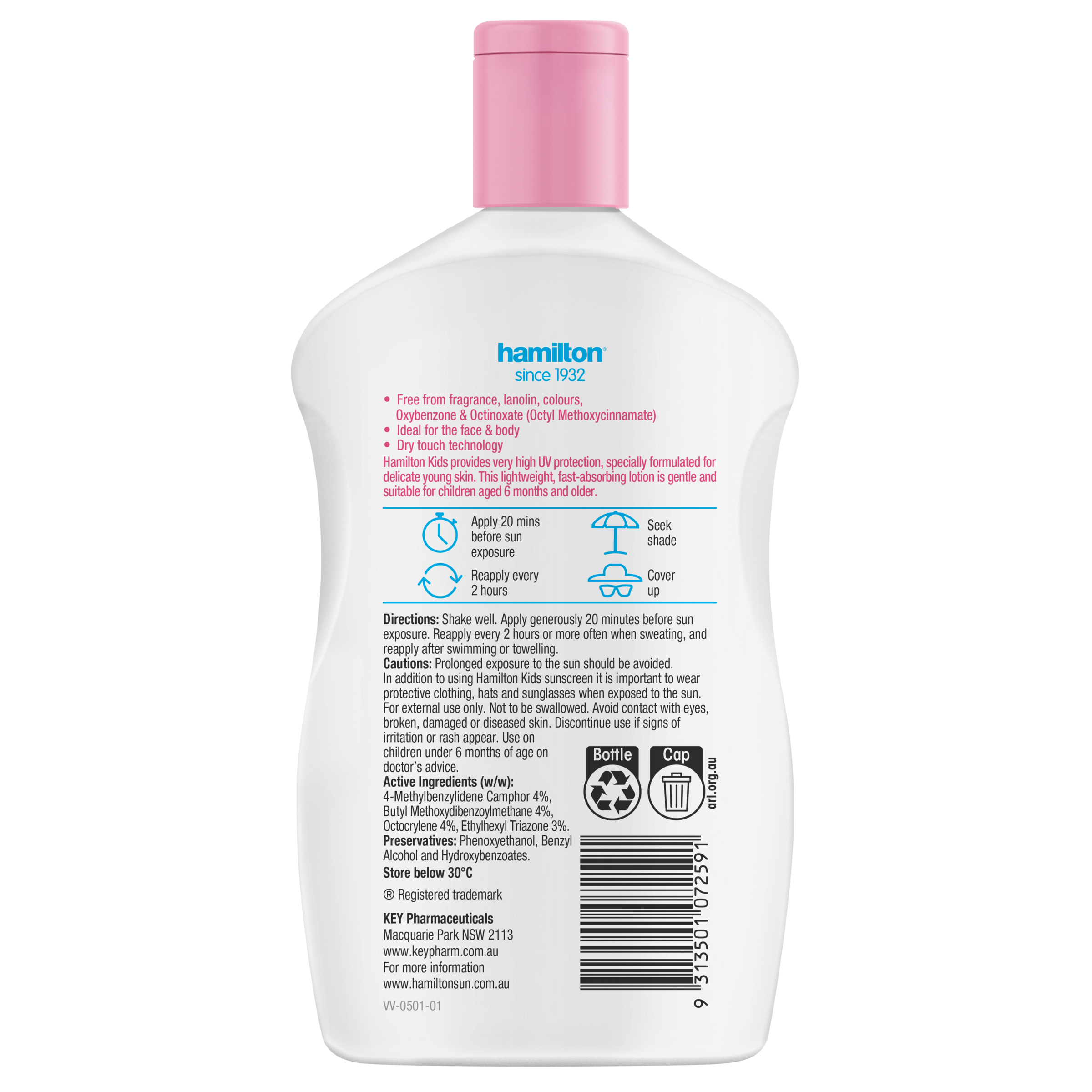 Hamilton Kids Lotion 250ml - Image 2
