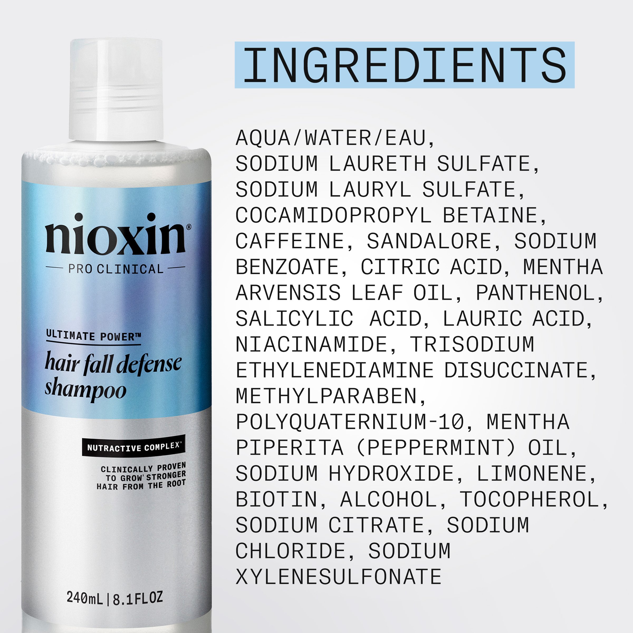 Nioxin Hair Fall Defense Shampoo 240ml - Image 2
