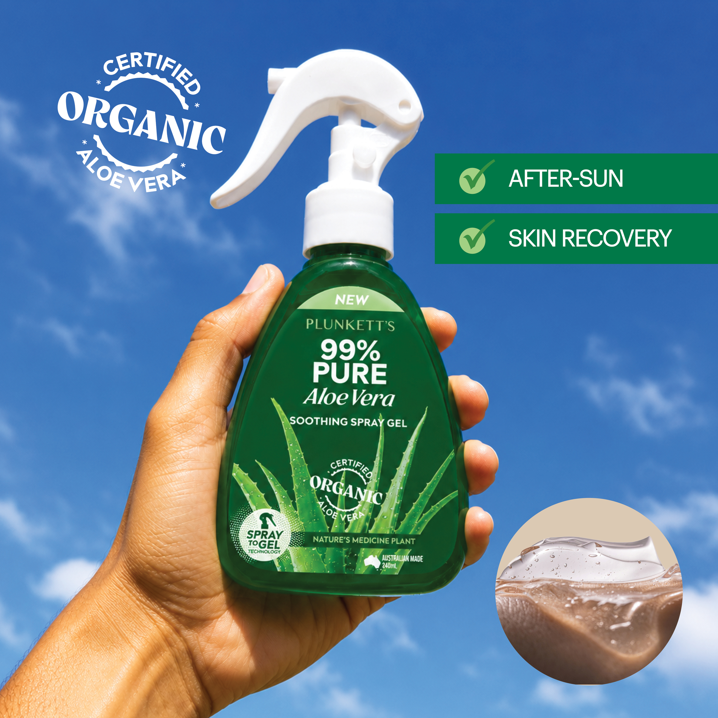 Plunkett's 99% Pure Aloe Vera Soothing Spray Gel 240ml - Image 4