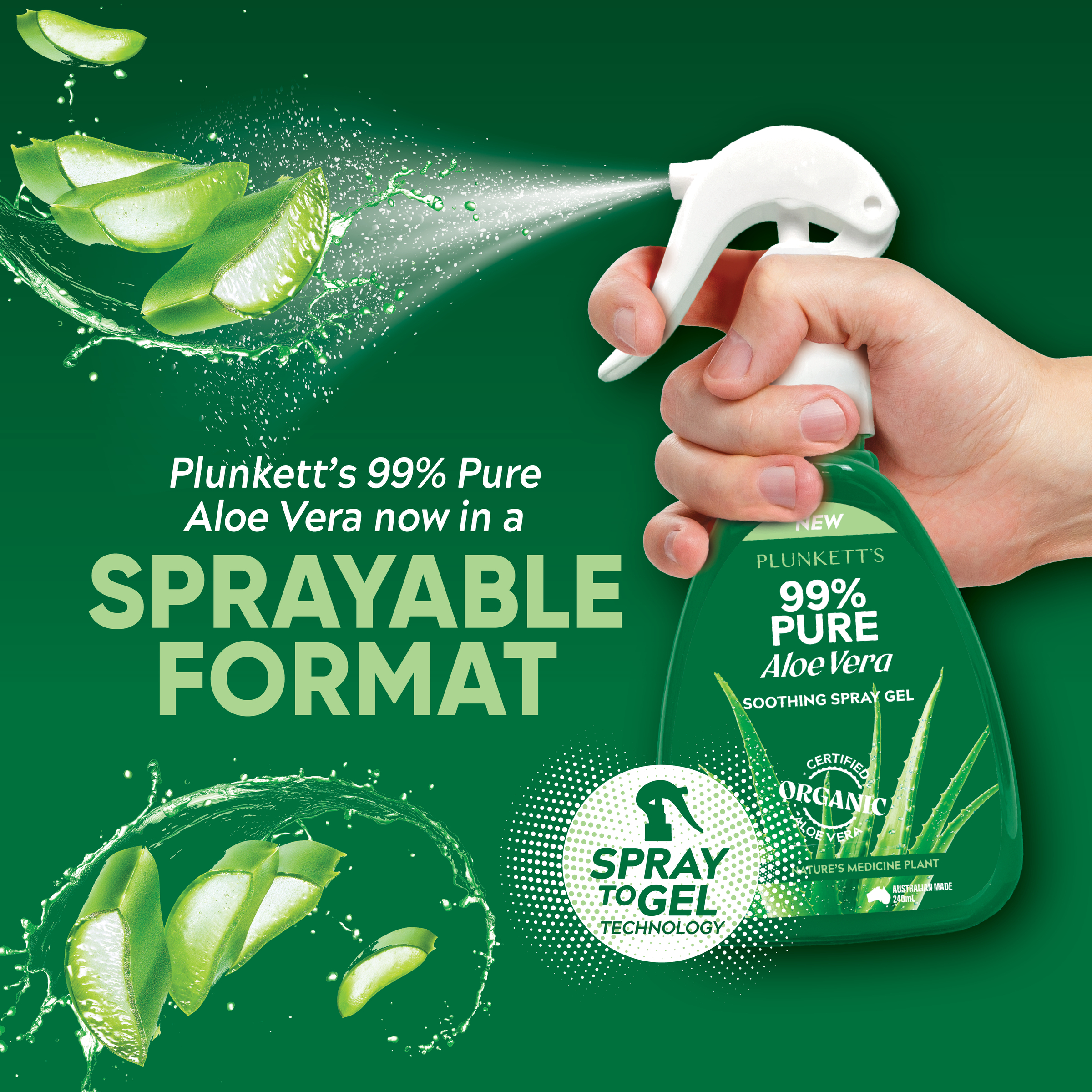 Plunkett's 99% Pure Aloe Vera Soothing Spray Gel 240ml - Image 8