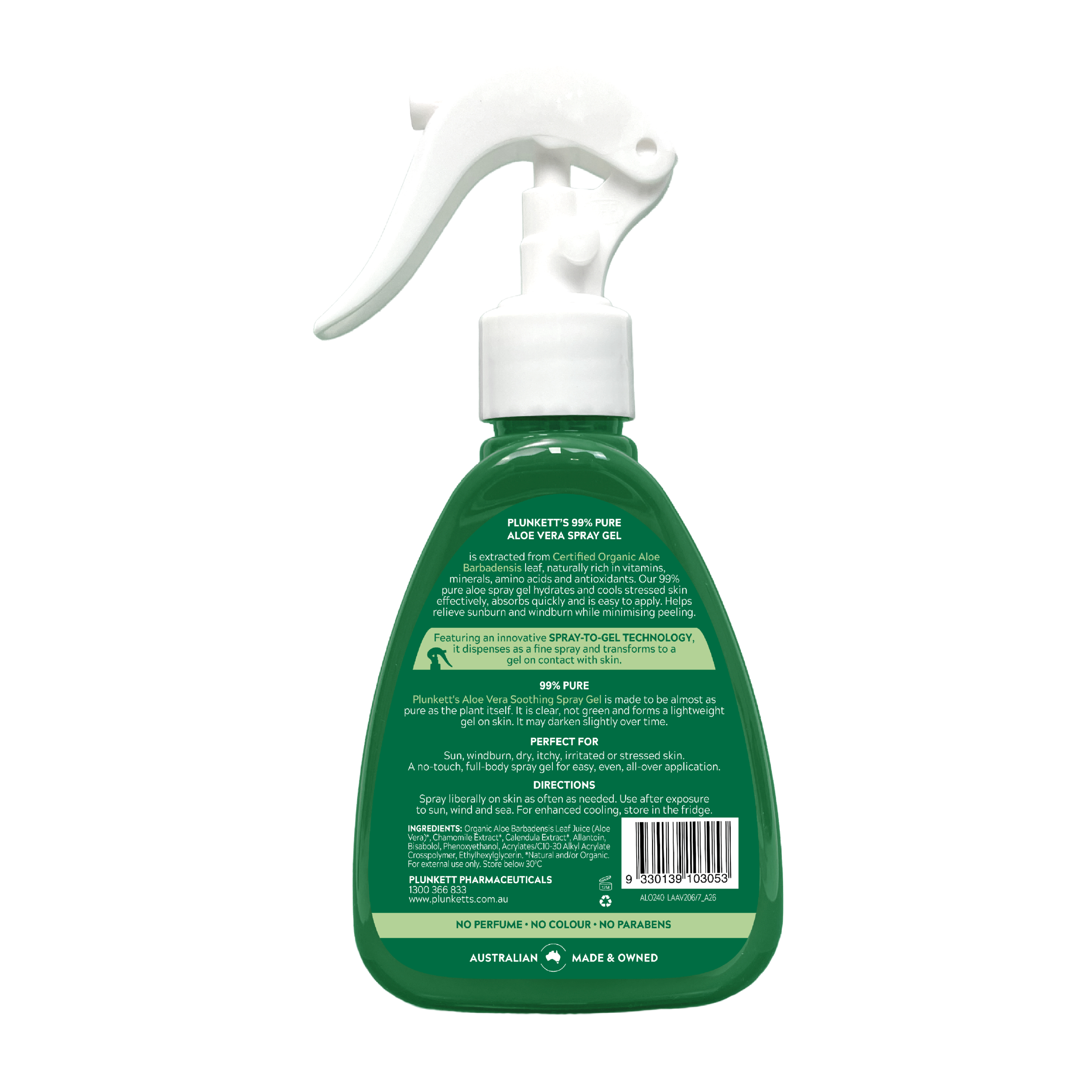 Plunkett's 99% Pure Aloe Vera Soothing Spray Gel 240ml - Image 2