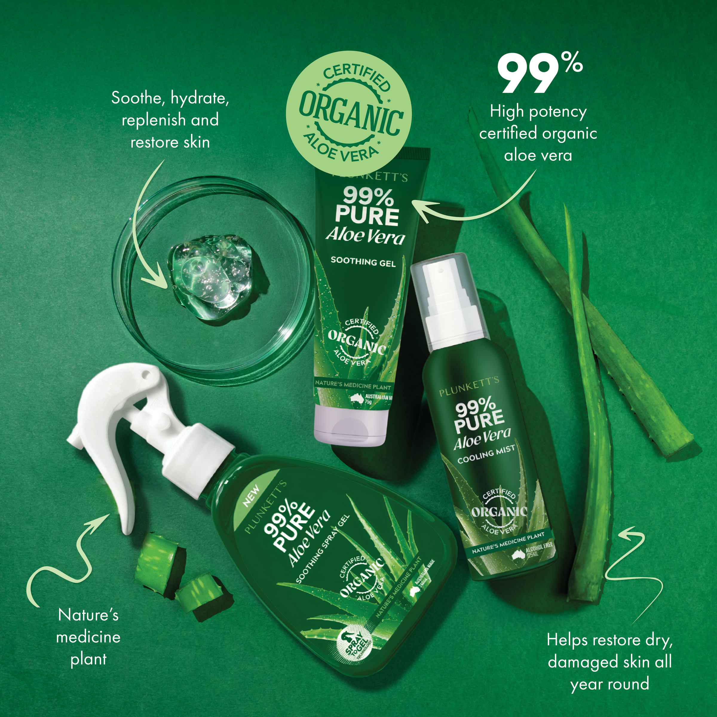 Plunkett's 99% Pure Aloe Vera Soothing Spray Gel 240ml - Image 7