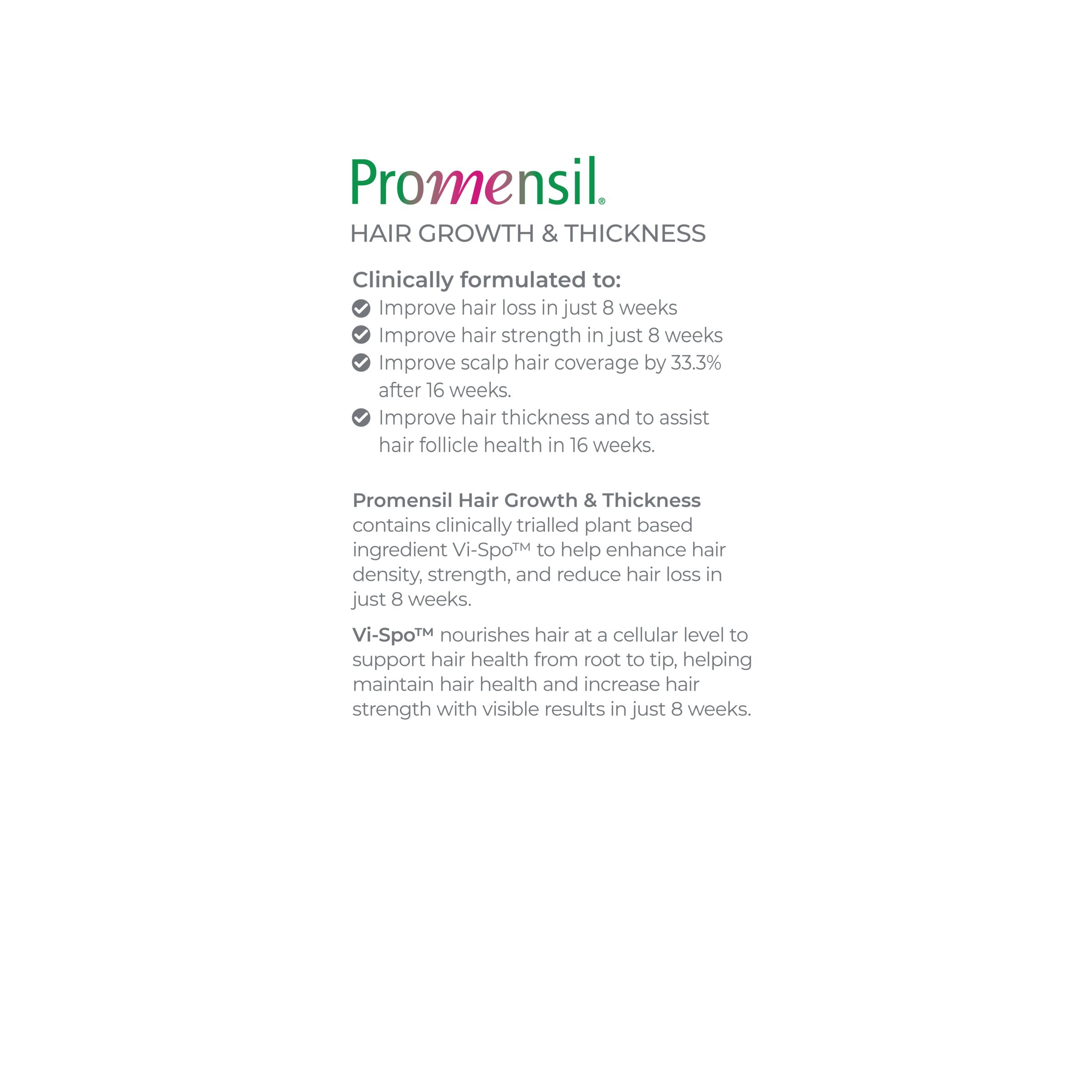 Promensil Hair Growth & Thickness 40 capsules - Image 2