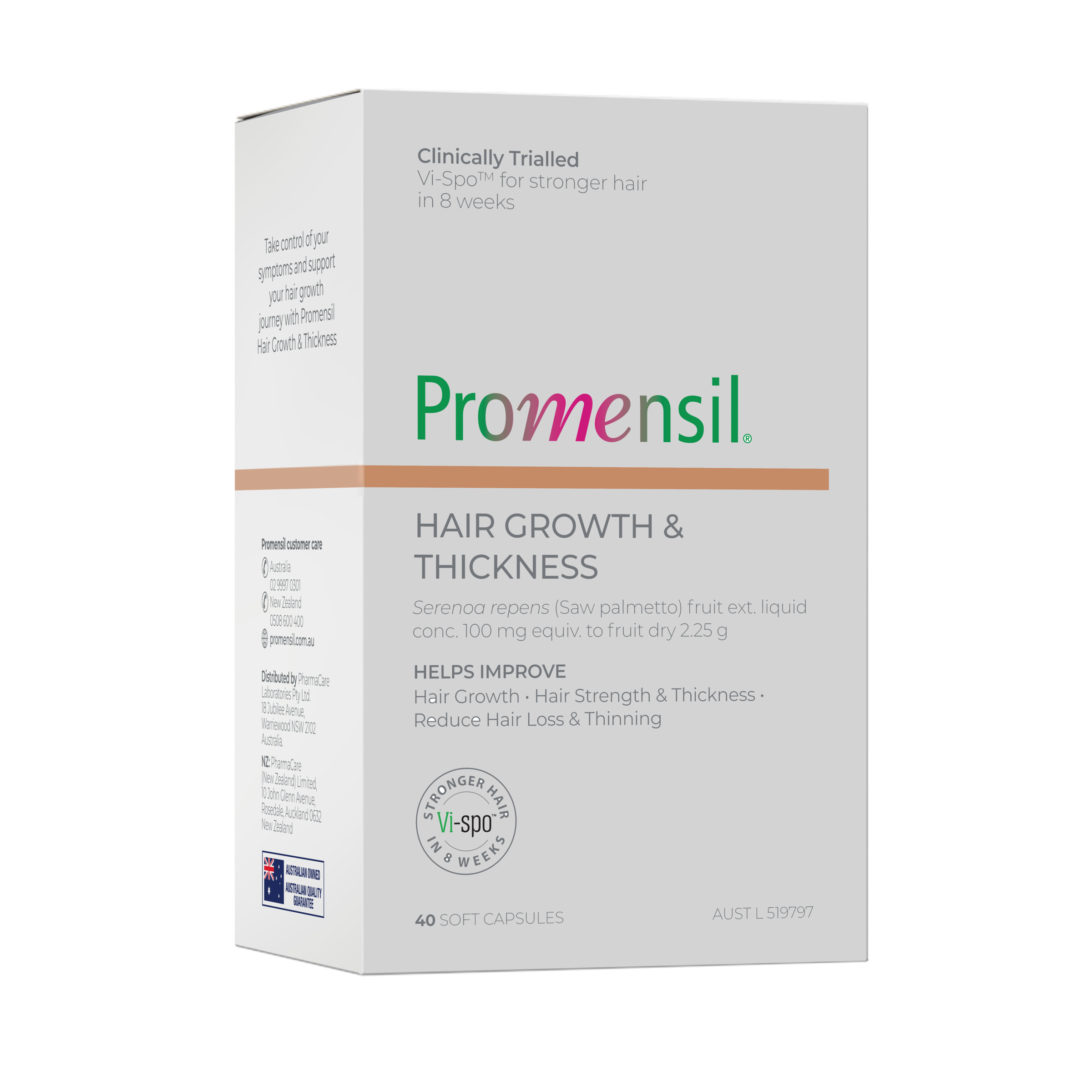Promensil Hair Growth & Thickness 40 capsules - Image 1