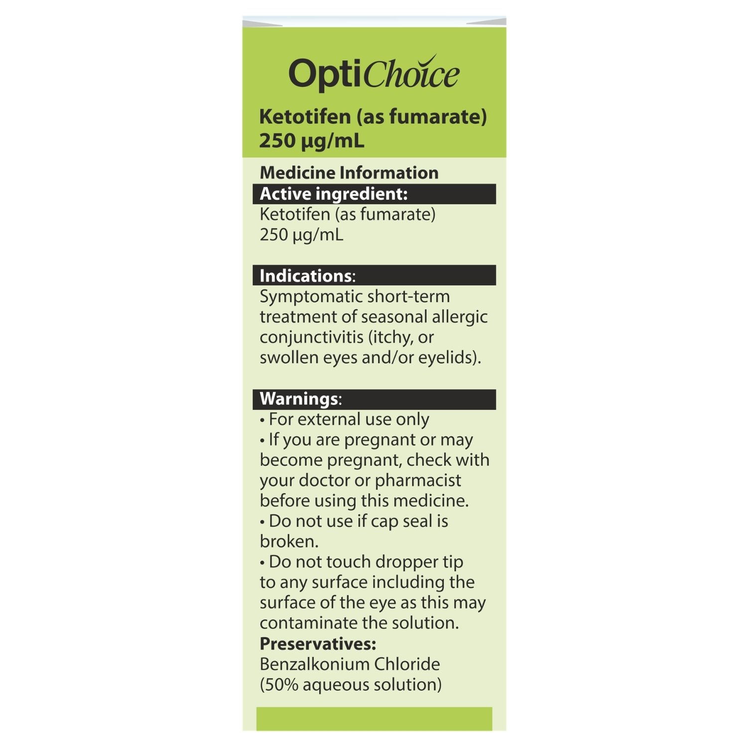 Optichoice Ketotifen Optichoice Eye Drops 5ml - Image 4
