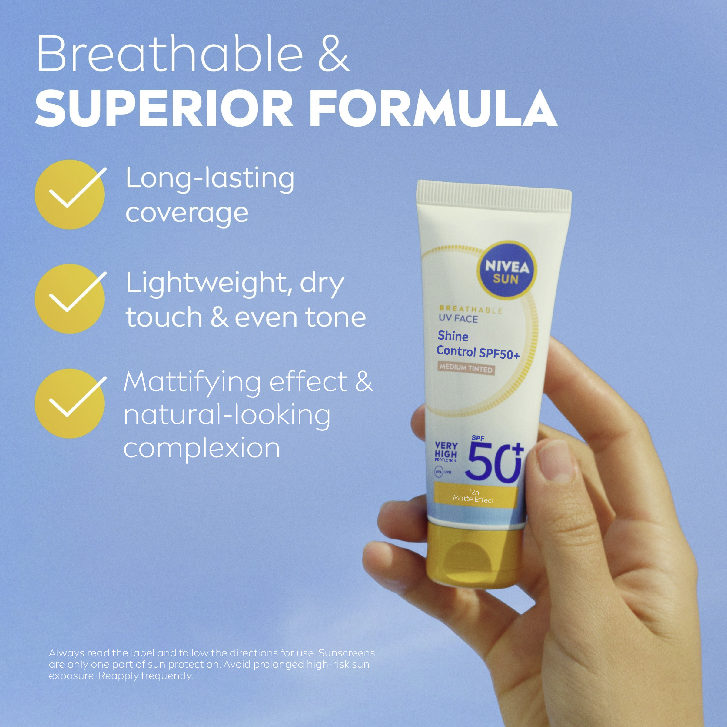 Nivea Sun UV Face Shine Control SPF50+ Medium Tinted 40ml - Image 10