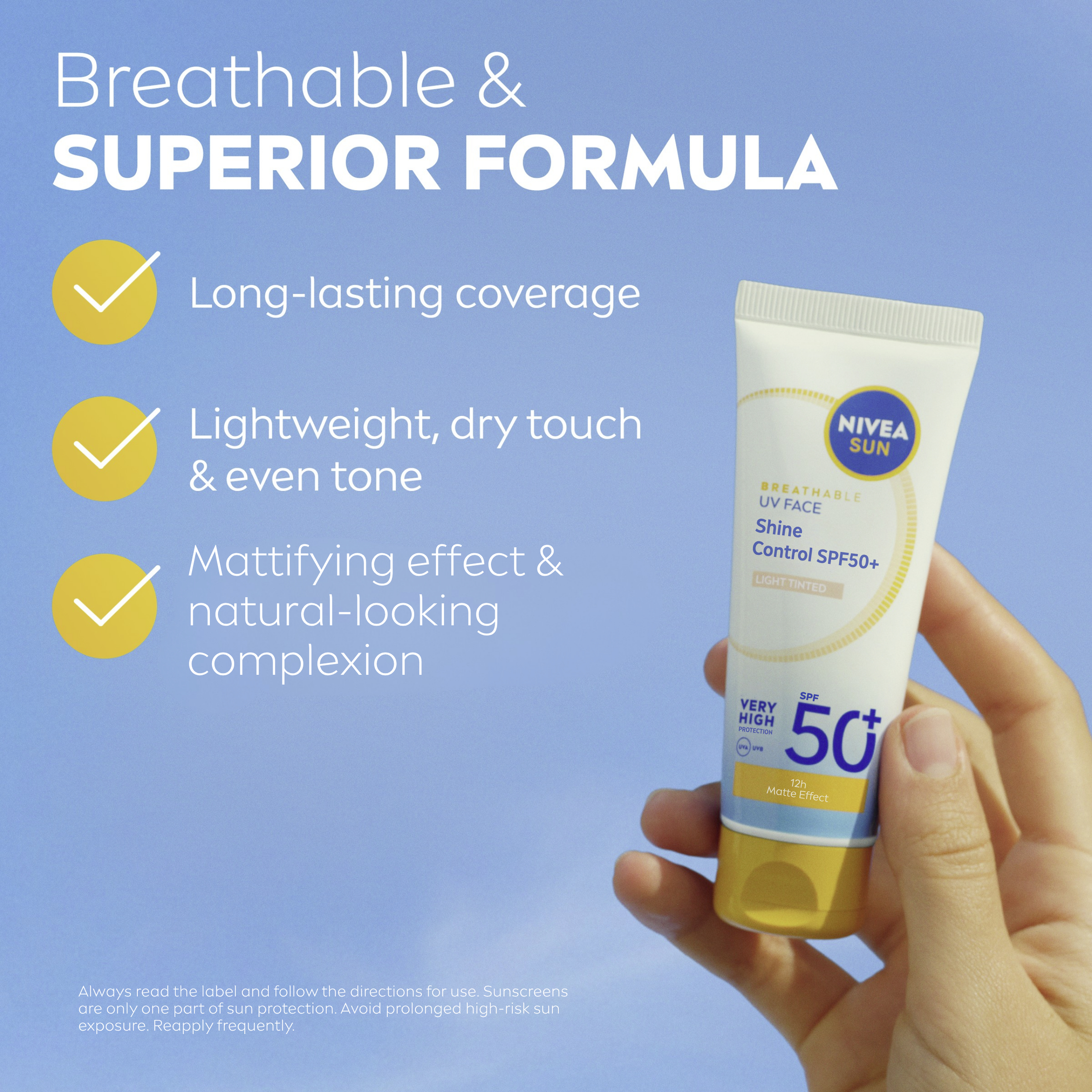 Nivea Sun UV Face Shine Control SPF50+ Light Tinted 40ml - Image 10