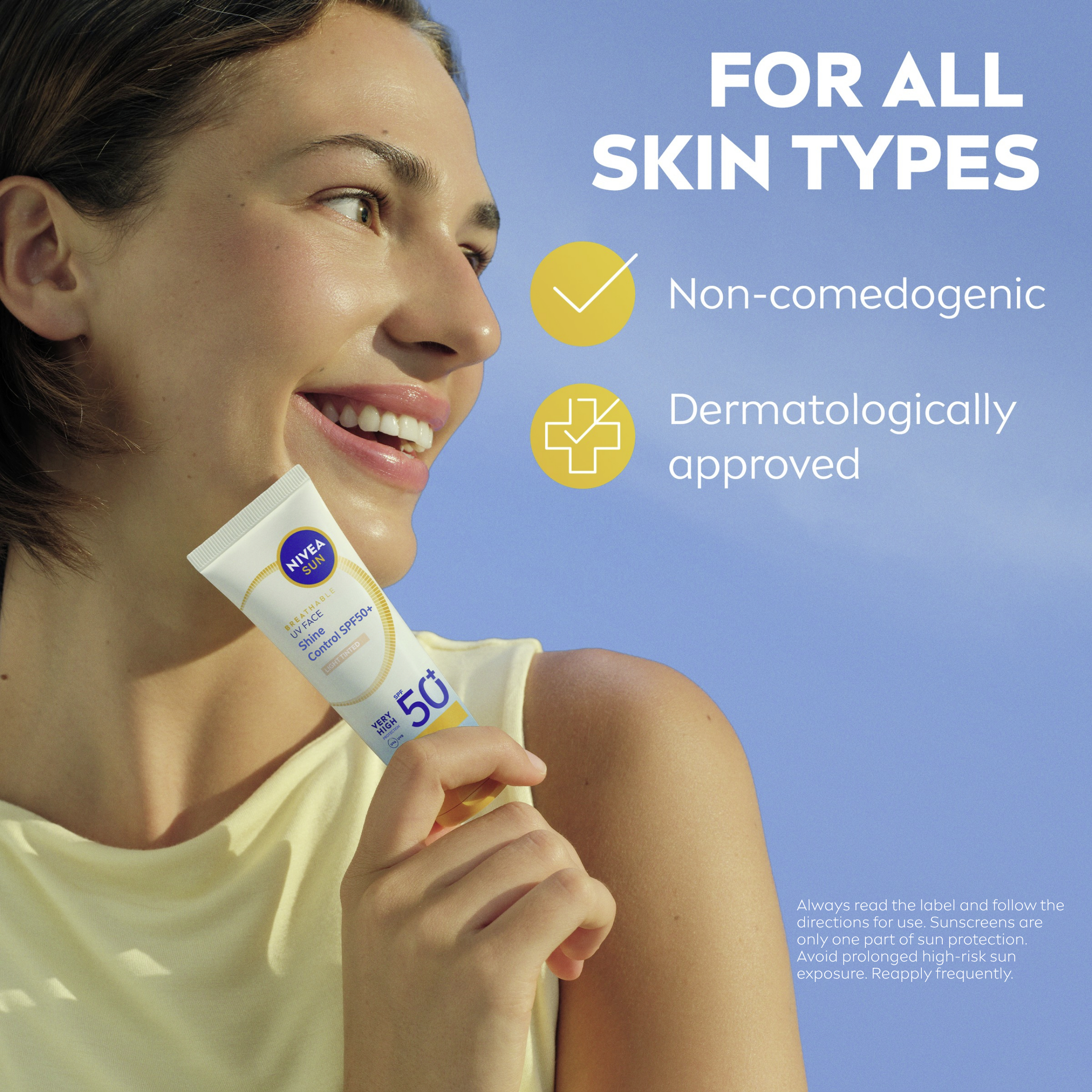 Nivea Sun UV Face Shine Control SPF50+ Light Tinted 40ml - Image 4
