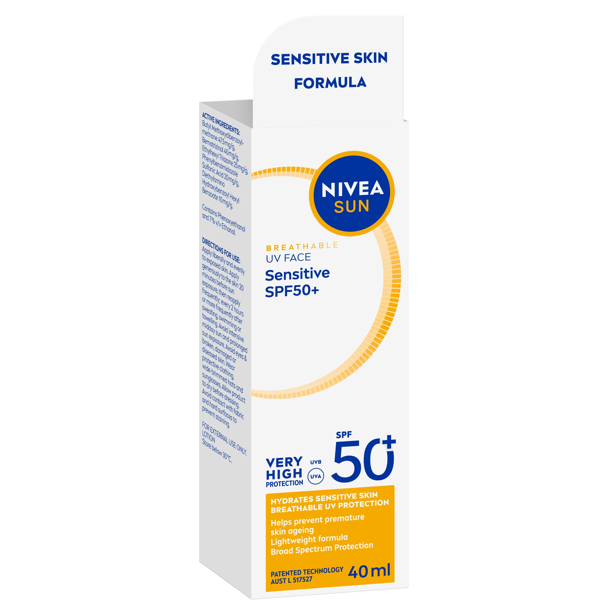 Nivea Sun UV Face Sensitive SPF50+ 40ml - Image 6